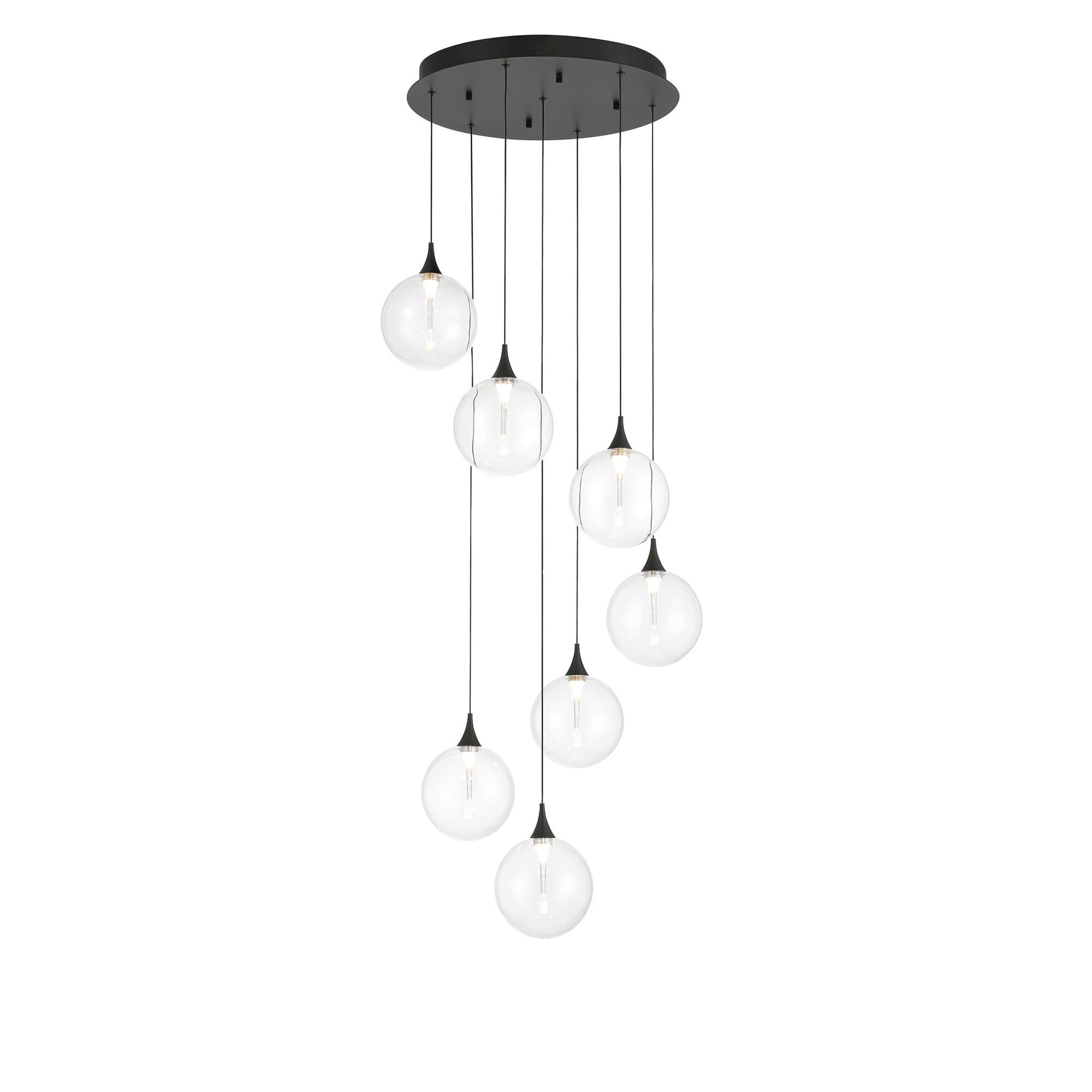 Shown in Black finish and Clear glass