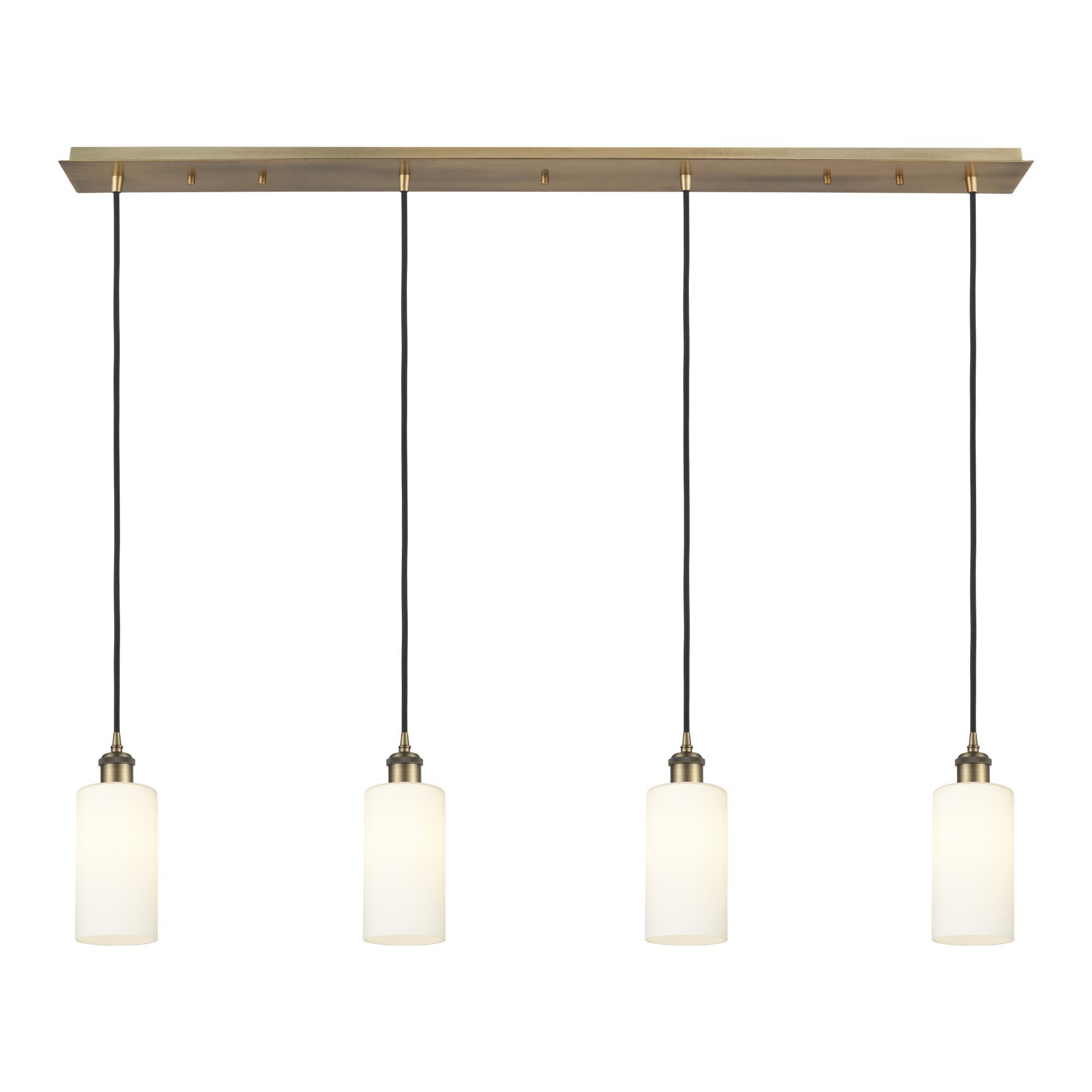 Shown in Brushed Brass finish and White shade