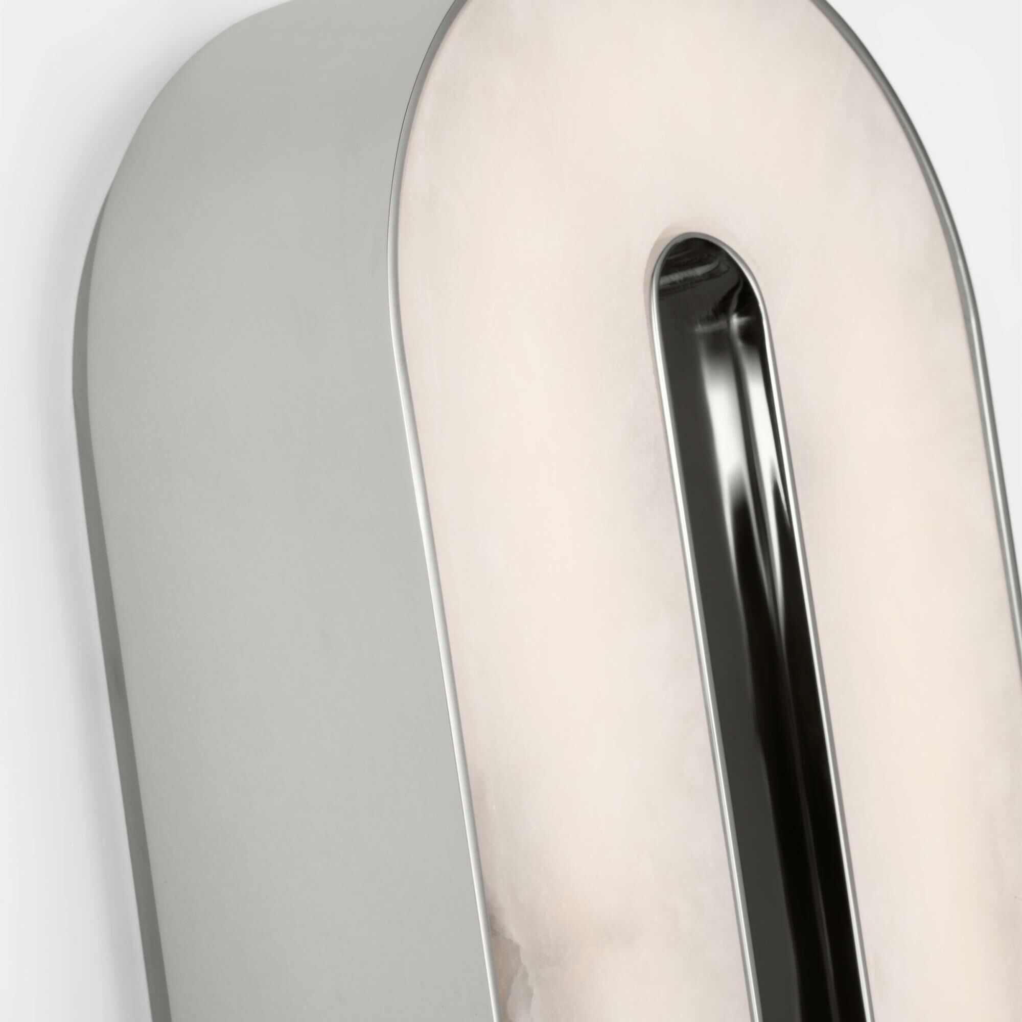 Shown in Polished Nickel finish and Alabaster shade