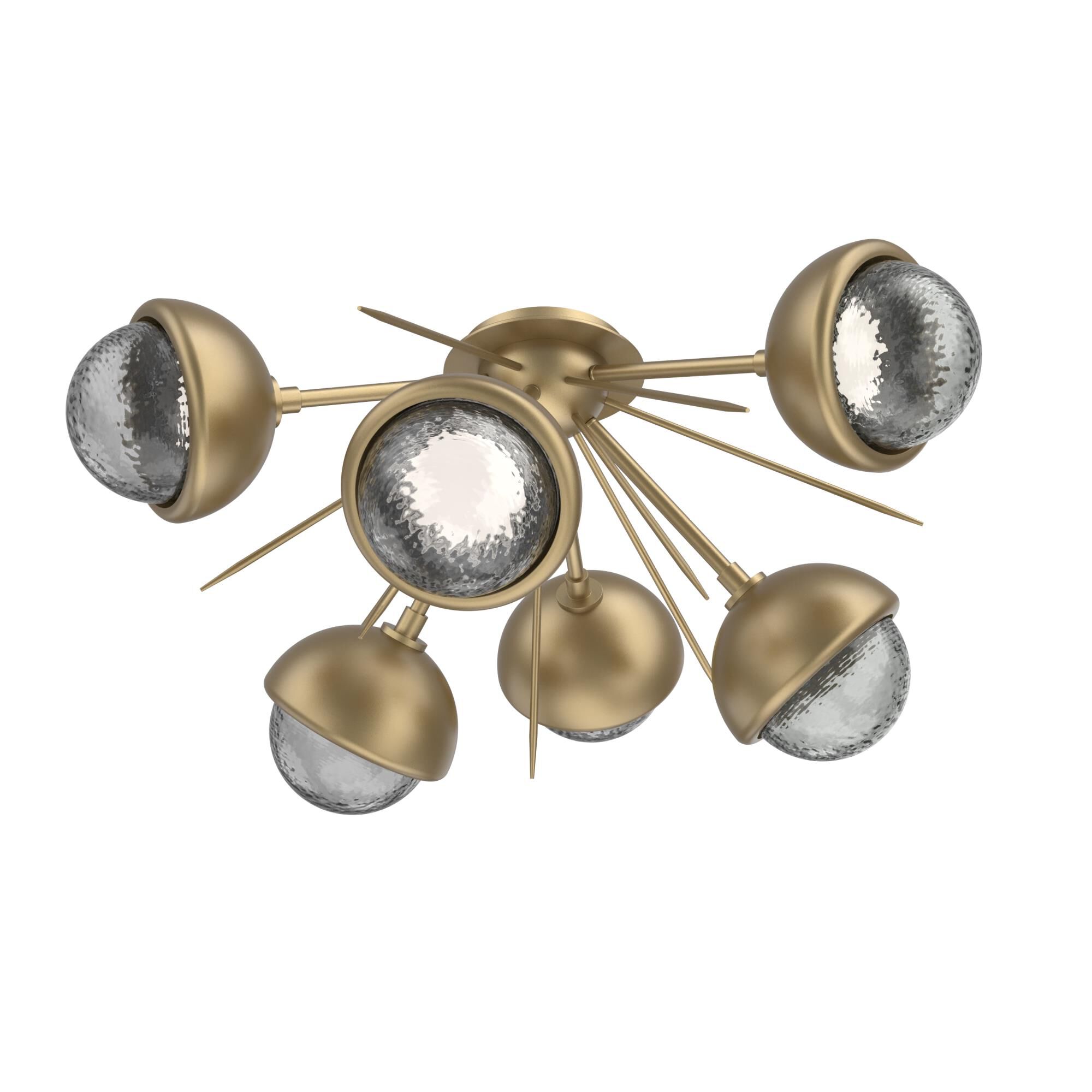 Shown in Gilded Brass finish and Smoke glass and Metal Shade Matching Finish accent