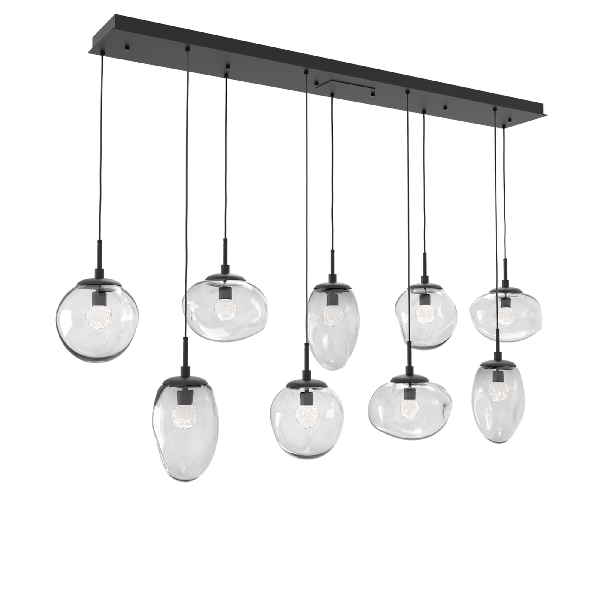 Shown in Matte Black finish and Floret Inner Clear Outer glass
