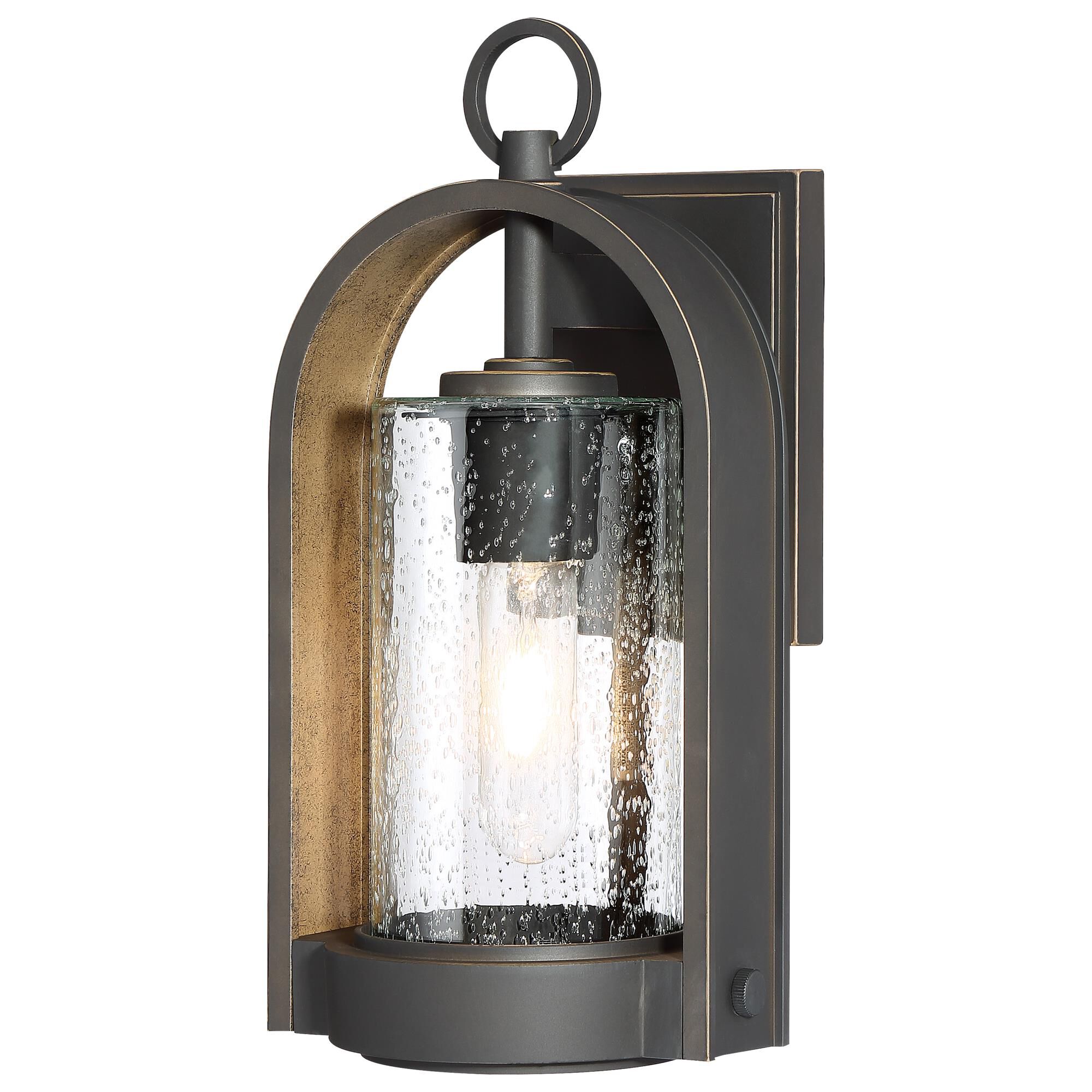Shown in Oil Rubbed Bronze W/ Gold High finish and Clear Seedy glass