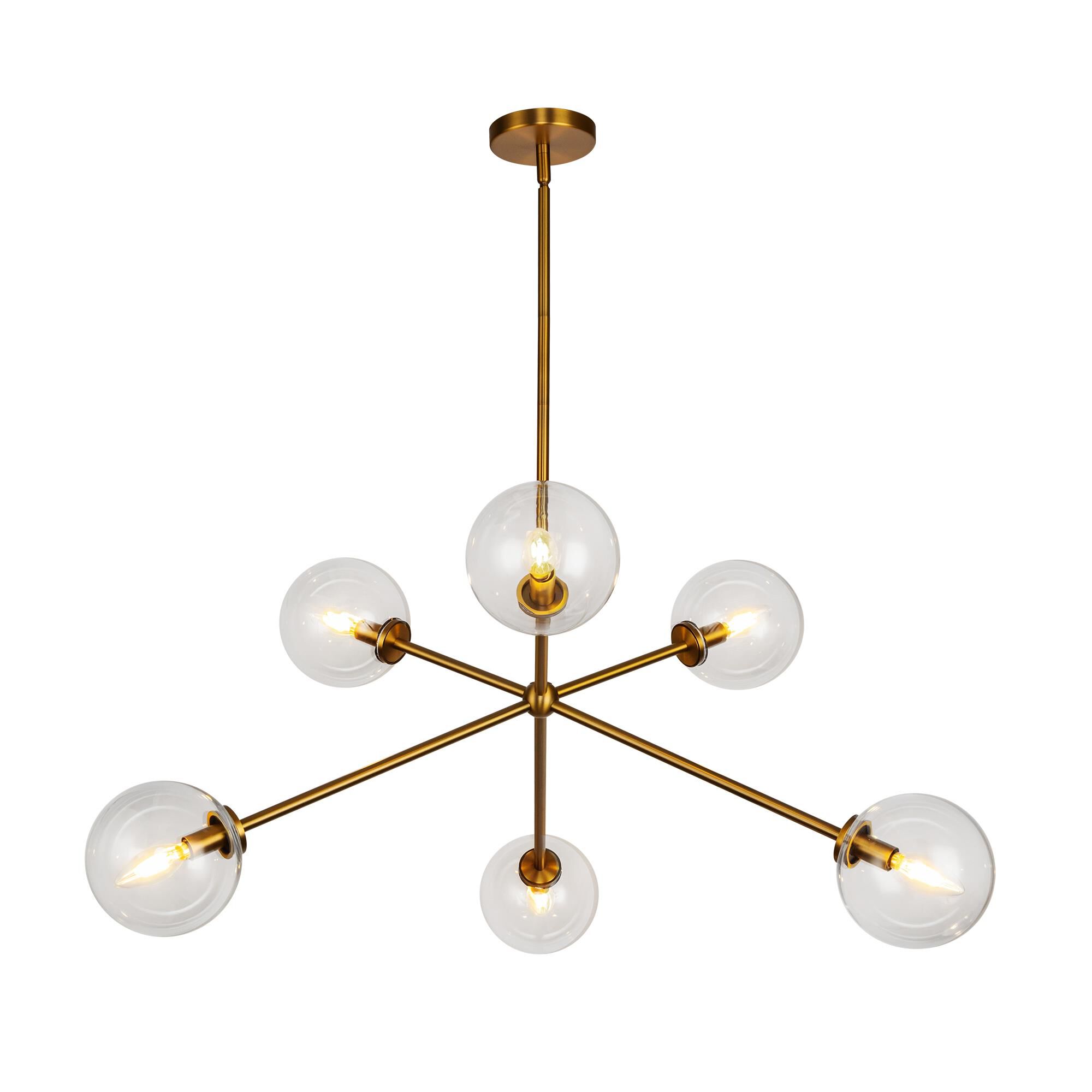 Shown in Aged Brass/Clear Glass|matte Black/Clear Glass finish and Clear glass and Clear Glass shade
