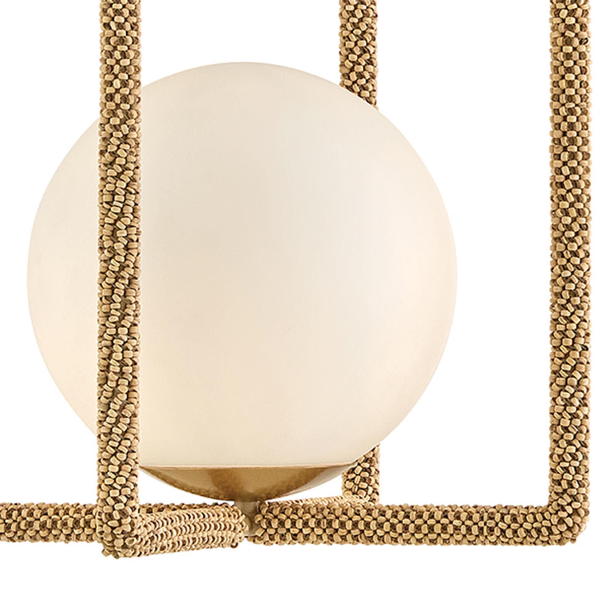 Shown in Deluxe Gold finish and Etched Opal glass