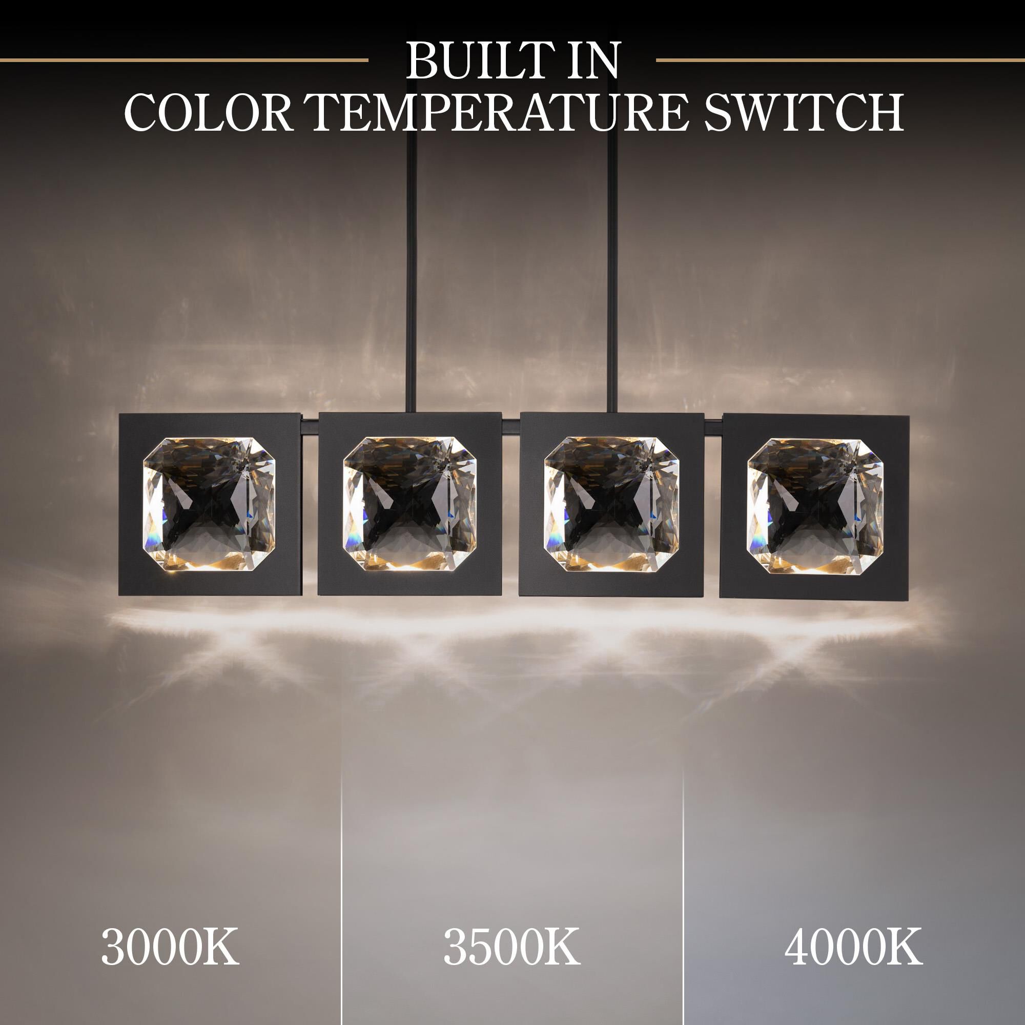 Shown in Black finish and Clear Optic Crystal glass