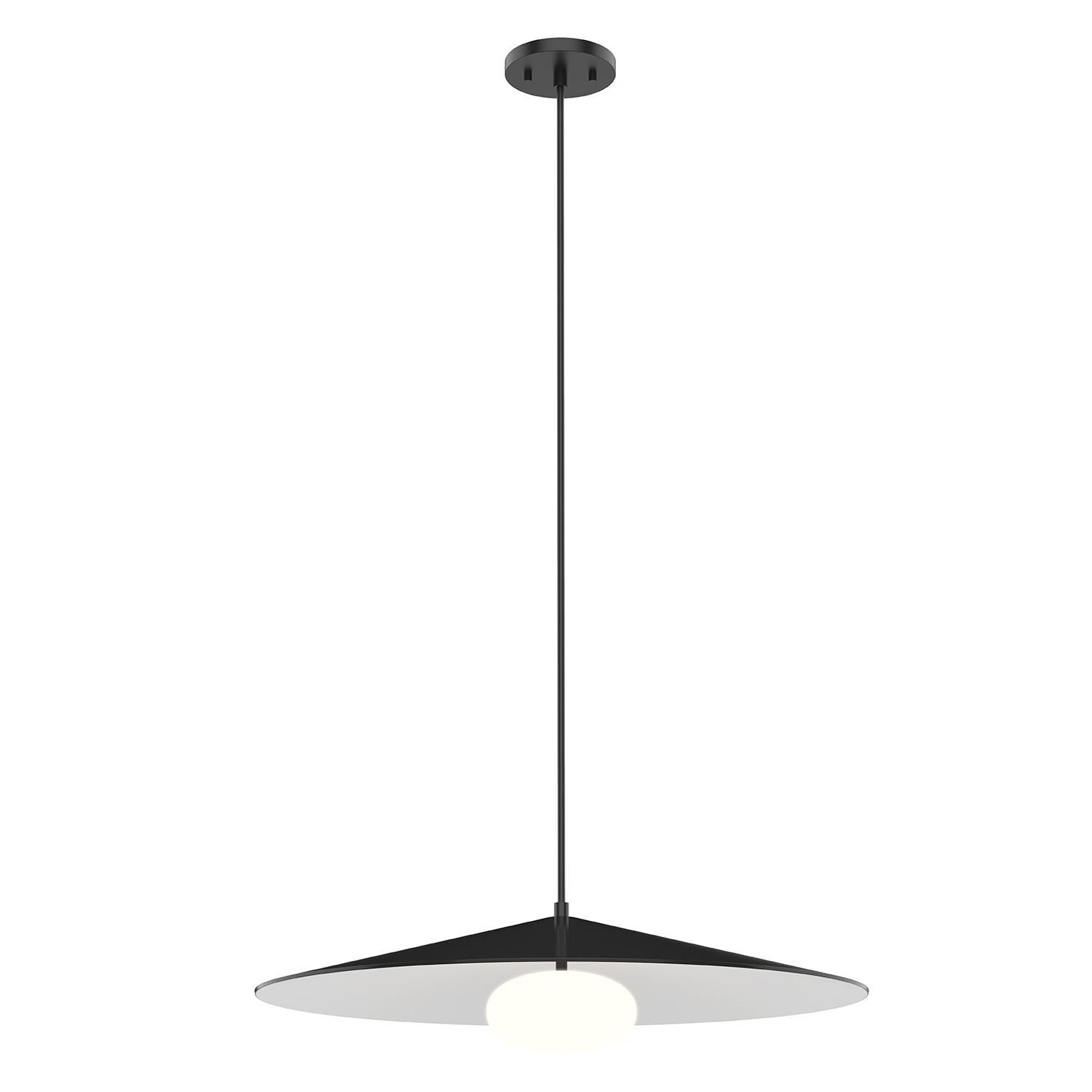 Shown in Black/White finish and Opal glass and Metal shade