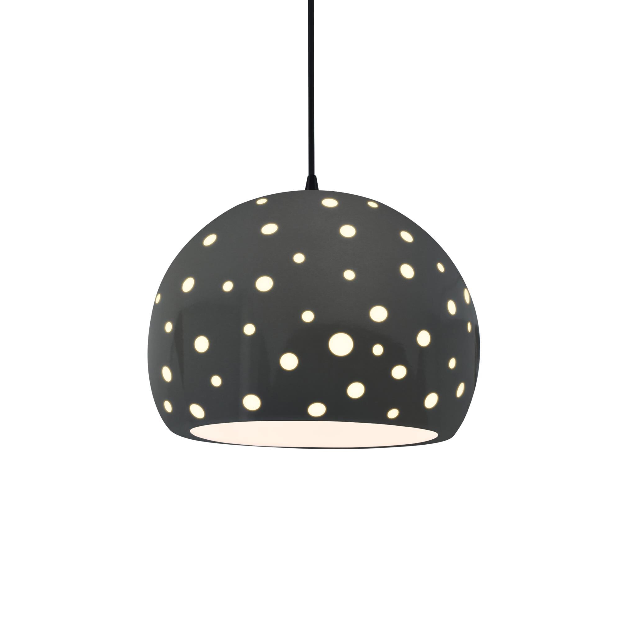 Perforated Globe 12 Inch Large Pendant by Justice Design Group
