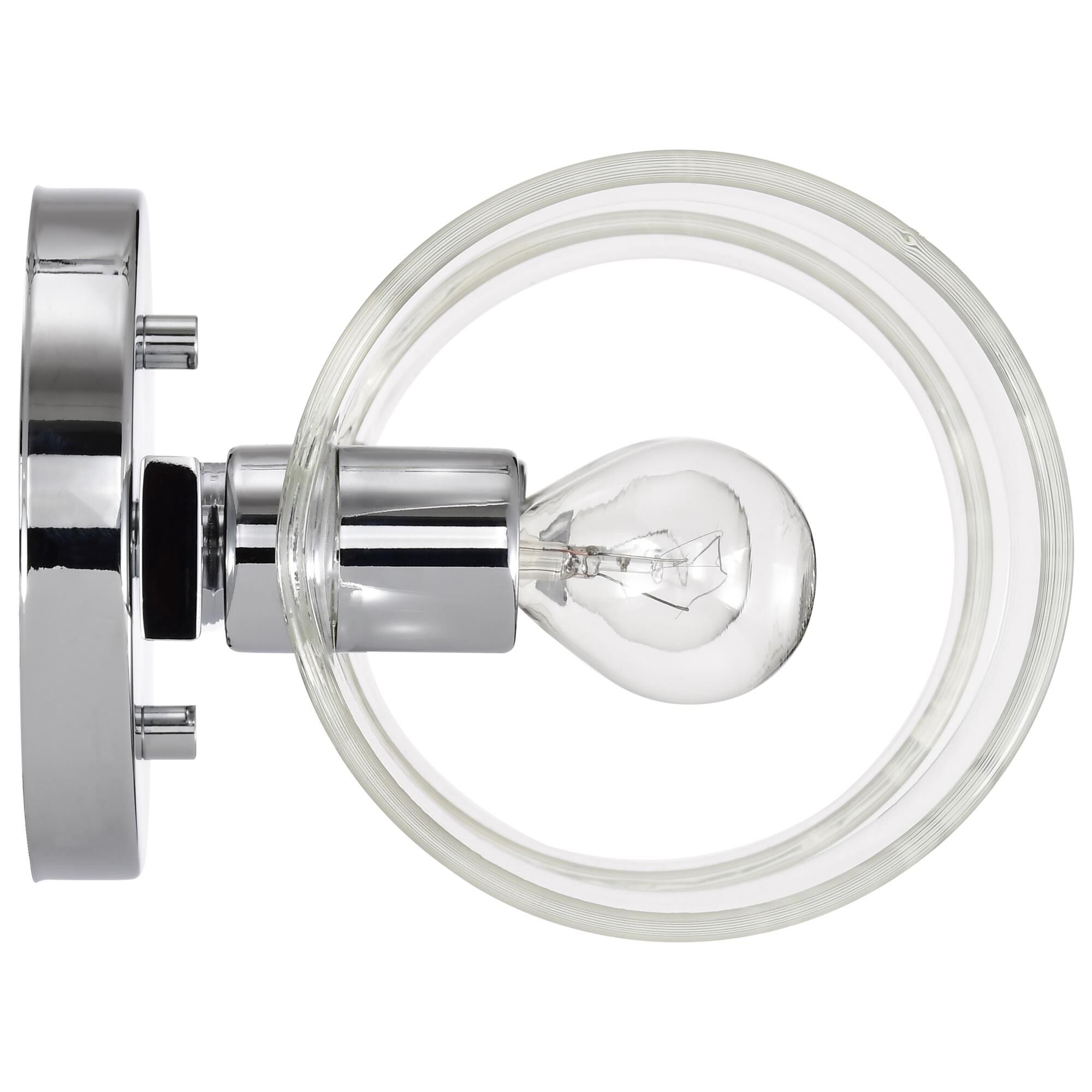 Shown in Polished Nickel finish and Clear glass