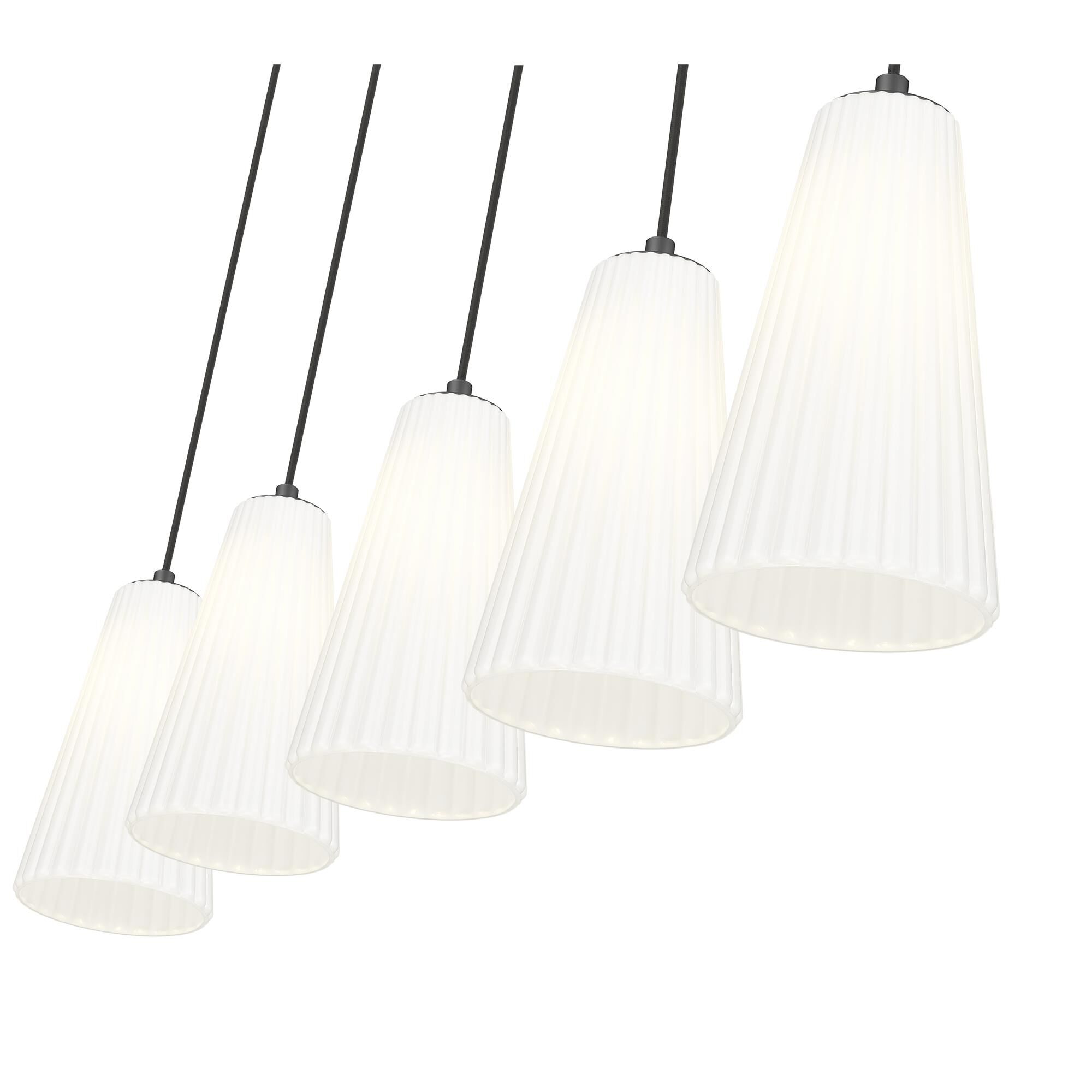 Shown in Matte Black finish and White glass and White shade