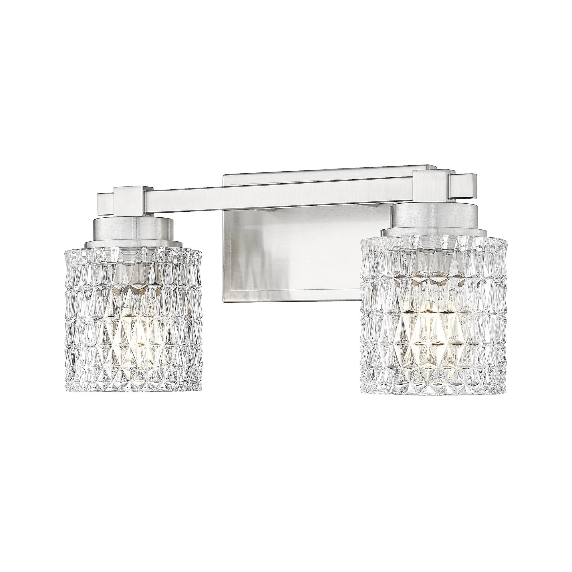 Shown in Brushed Nickel finish and Clear Diamond glass