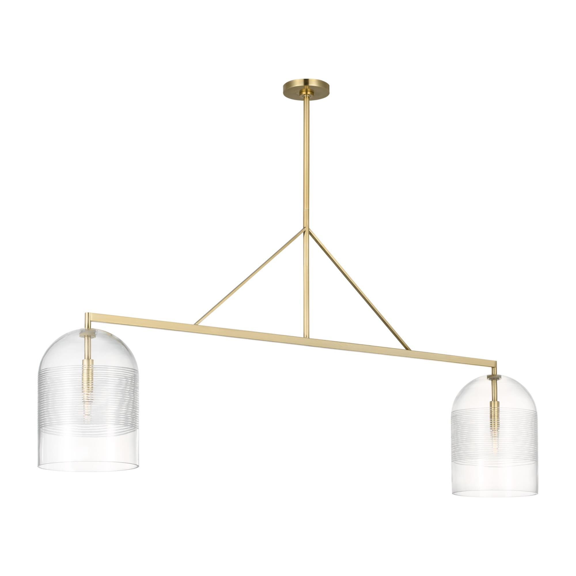 Shown in Hand-Rubbed Antique Brass finish and Clear glass