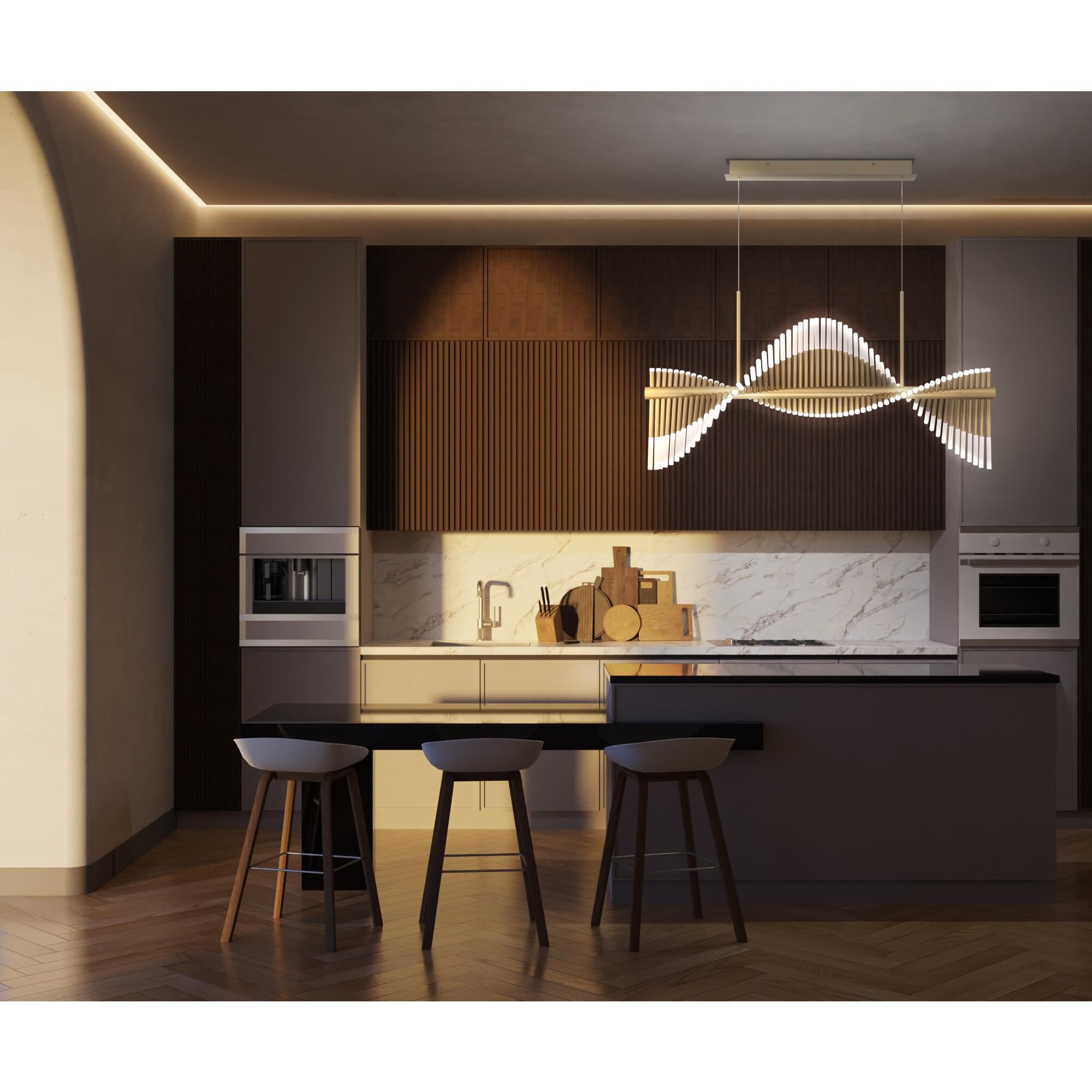 Shown in Gold finish and Acrylic glass