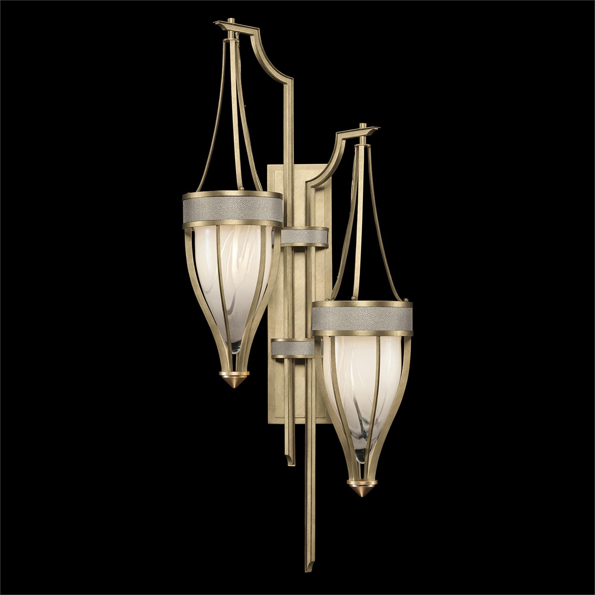 Shown in Soft Gold Leaf and Brass  finish and Coco accent