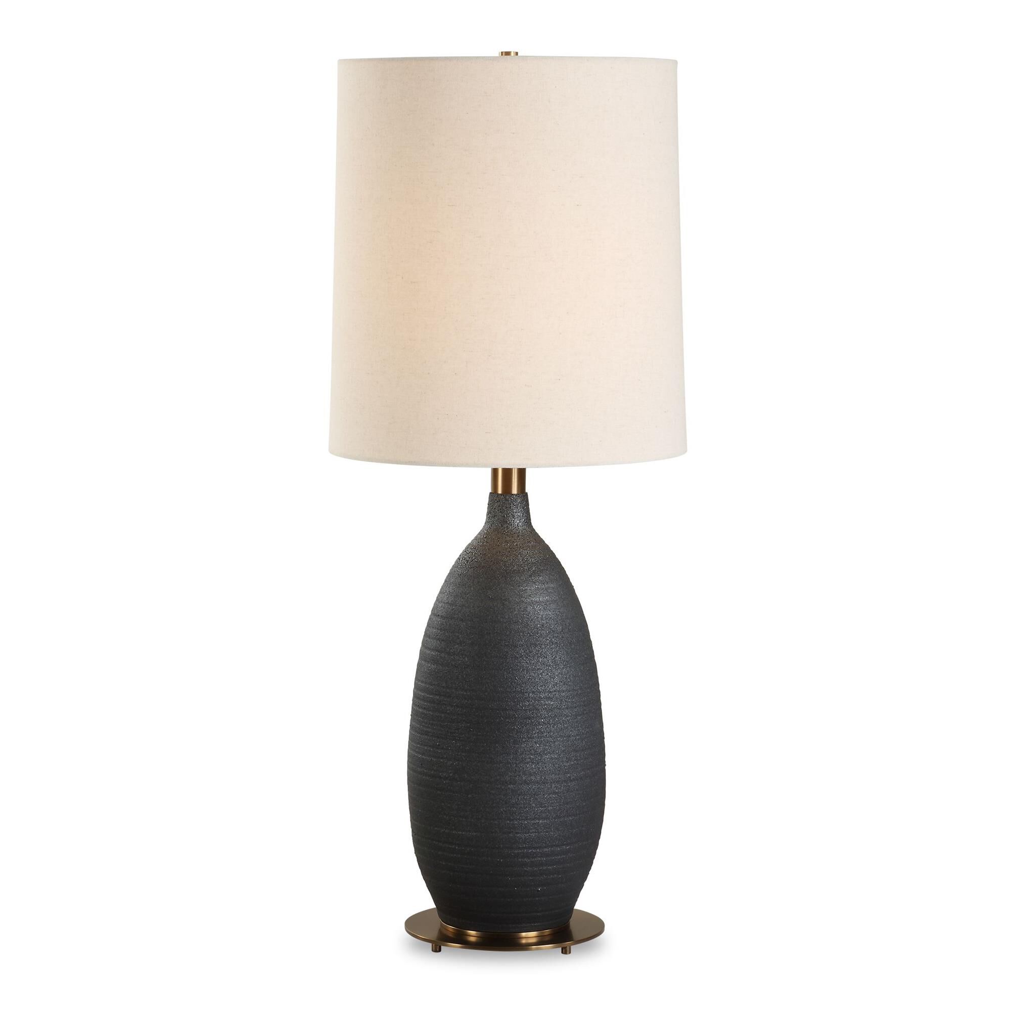 Shown in Black finish and Round Hardback shade