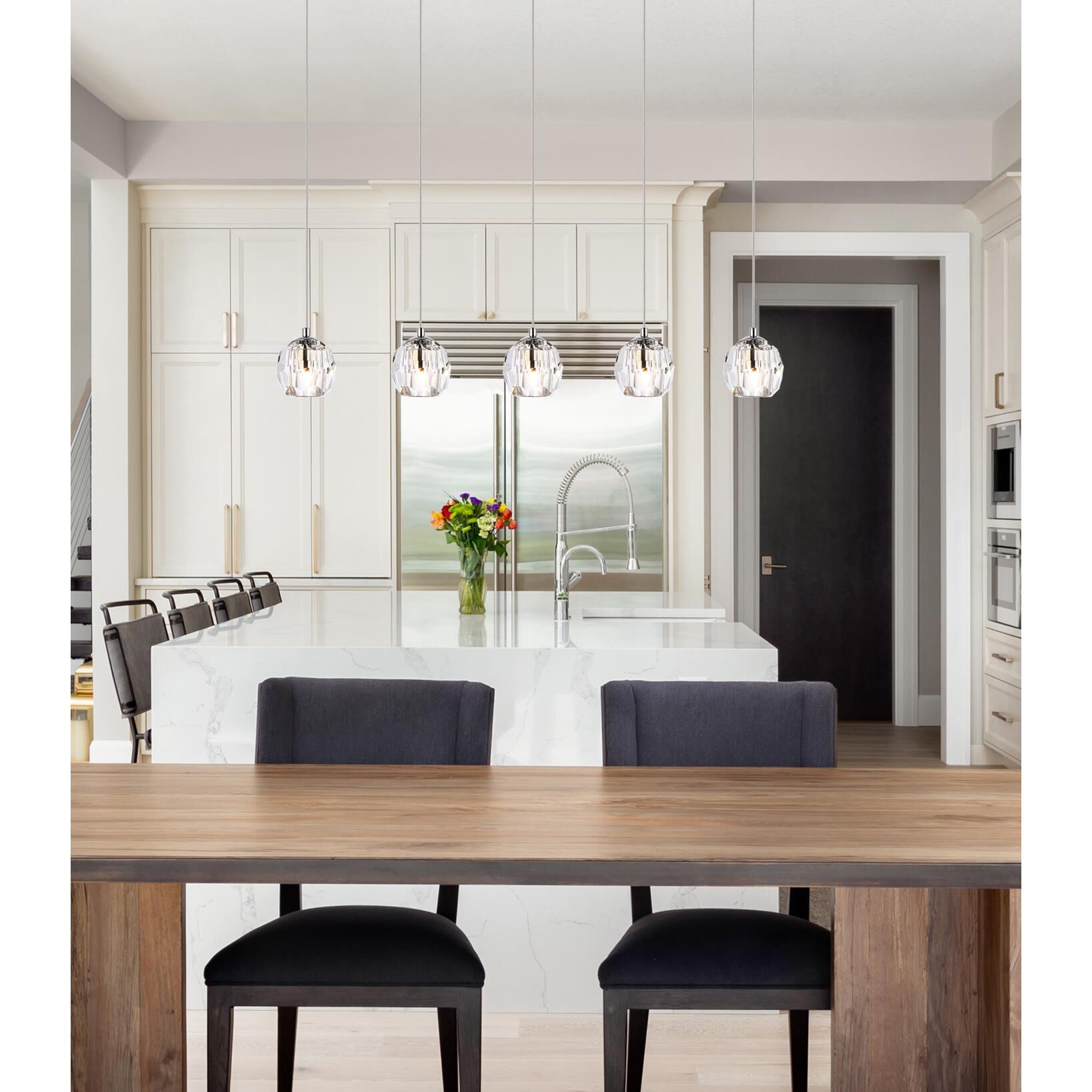 Eren 32 Inch 5 Light LED Linear Suspension Light by Elegant Lighting