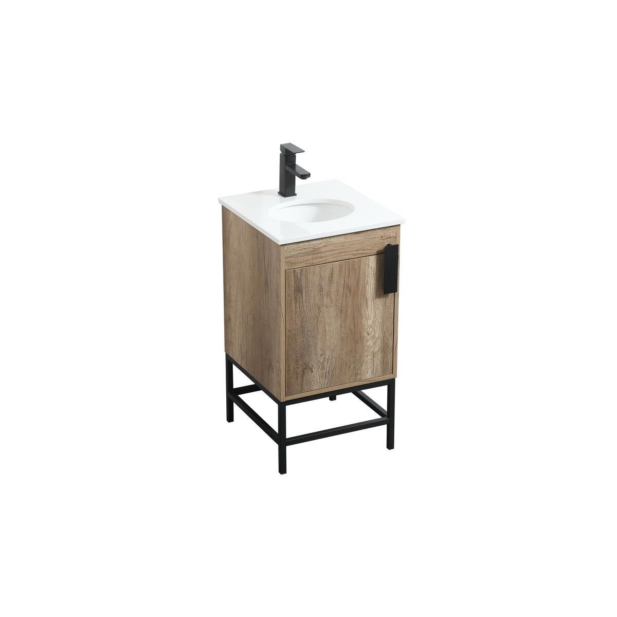 Shown in Natural Oak finish and Without Backsplash accent