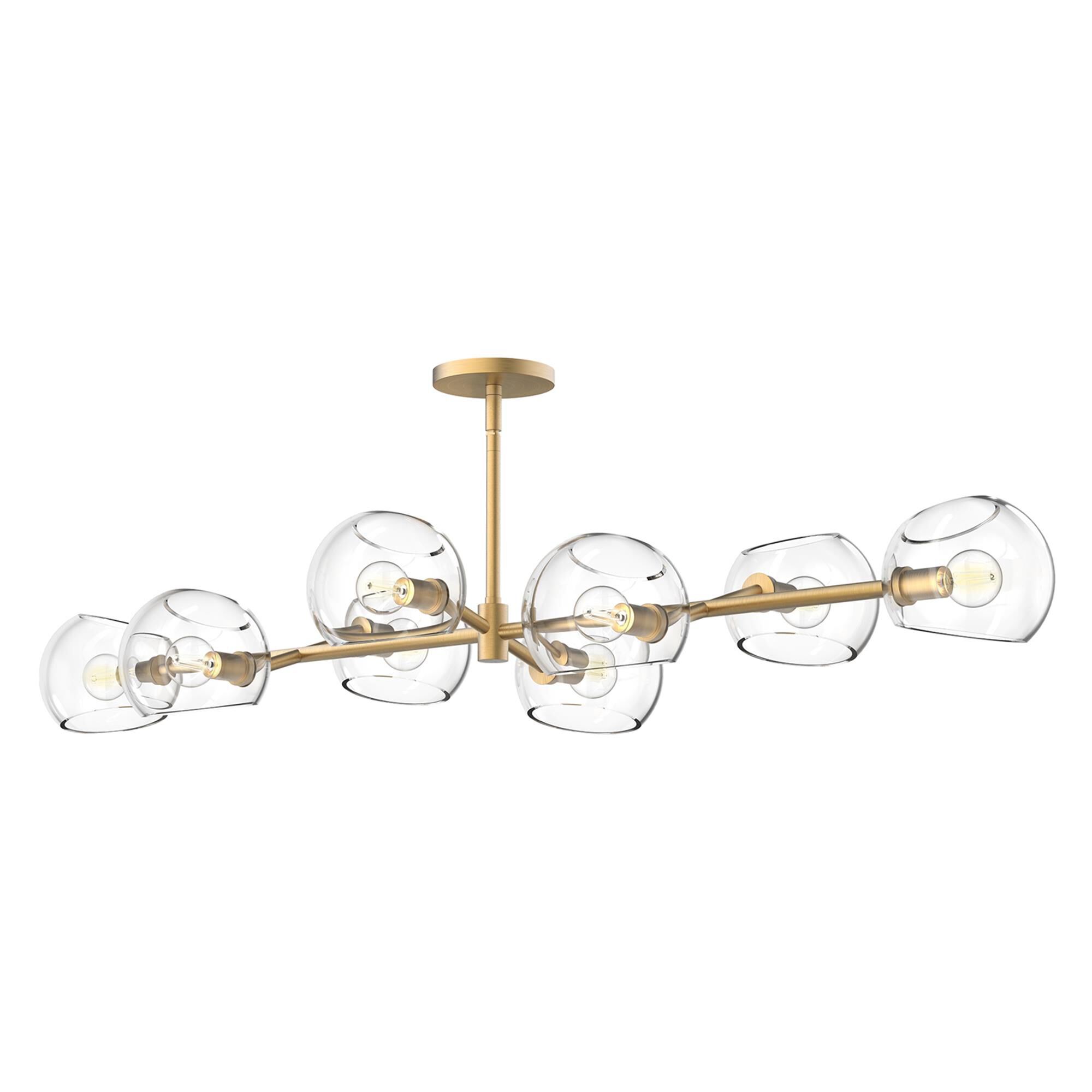 Shown in Brushed Gold finish and Clear glass