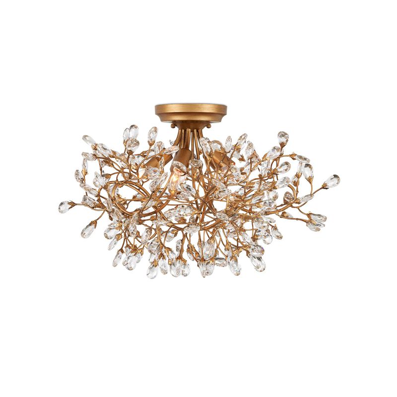 Crystal 24 Inch Semi Flush Mount by Currey and Company