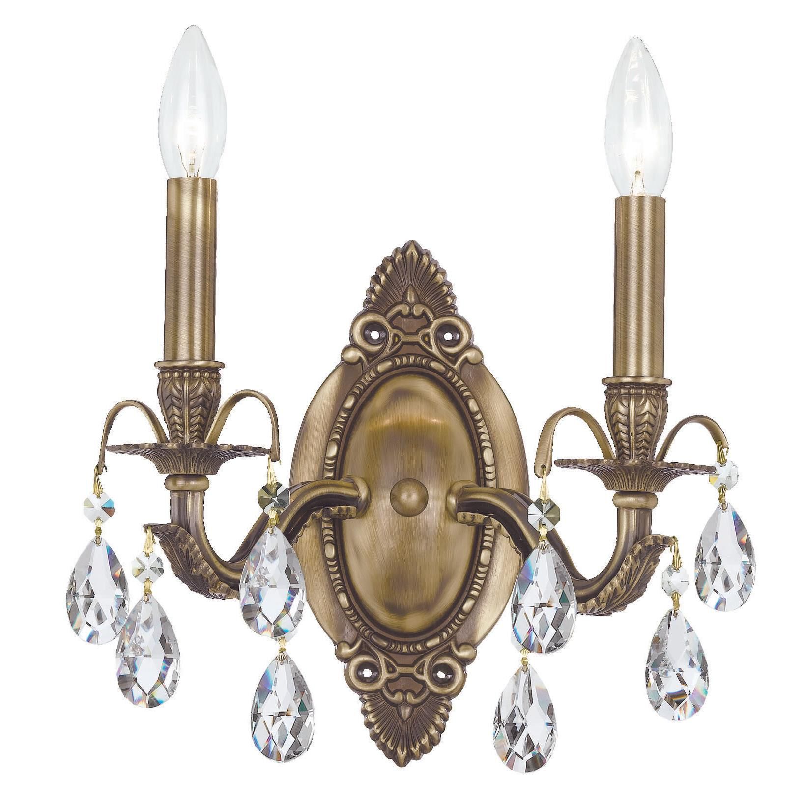 Shown in Antique Brass finish and Clear Hand Cut crystal