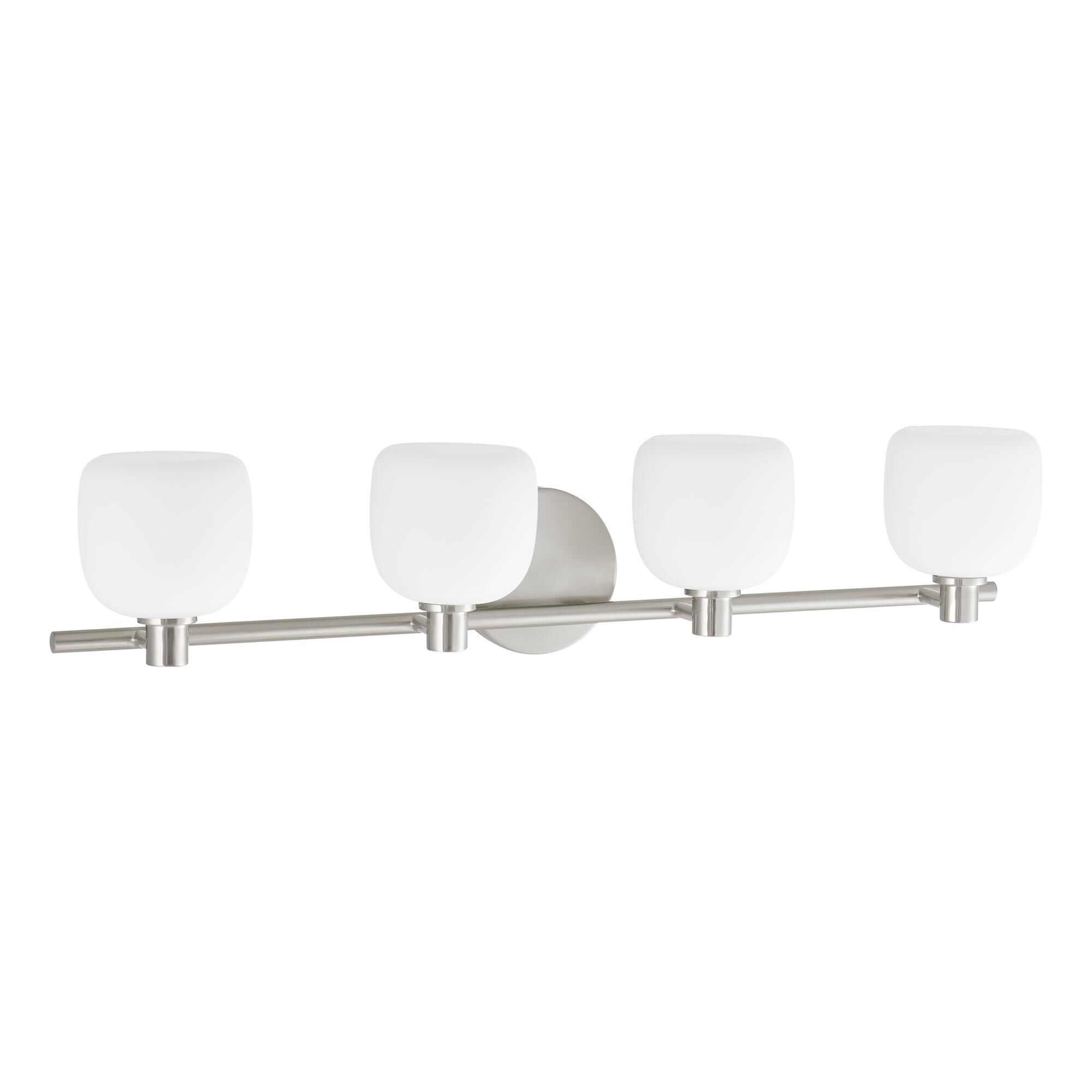 Shown in Brushed Nickel finish and Etched Opal glass