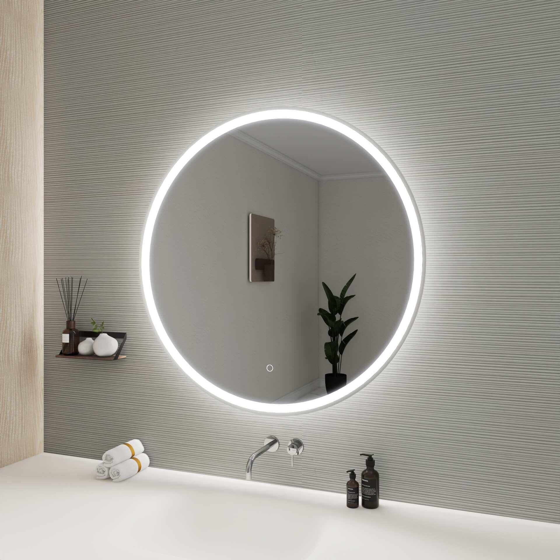 Harmoni 36 Inch Round LED Lighted Mirror by Elegant Decor