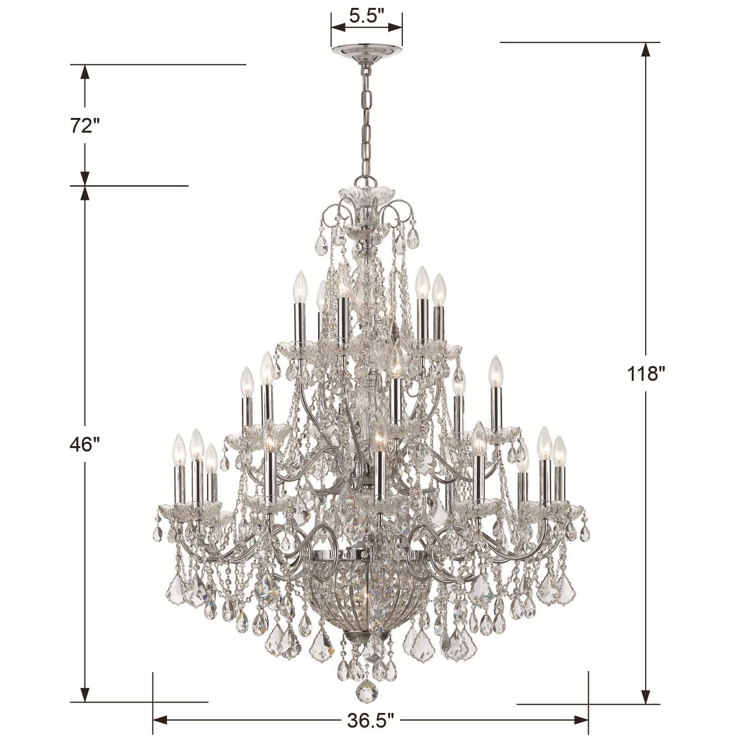 Imperial 36 Inch 26 Light Chandelier by Crystorama