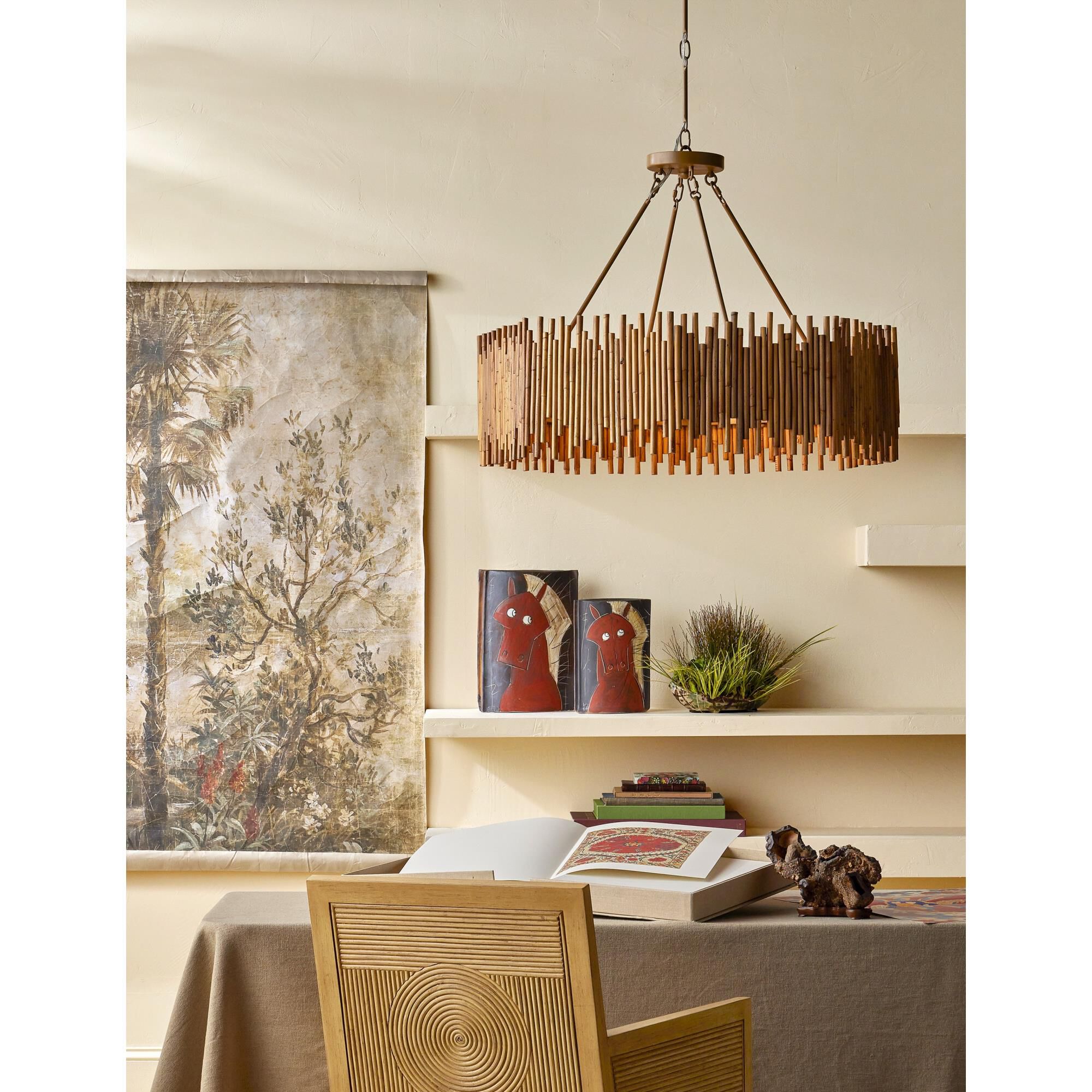 Teahouse 32 Inch Chandelier by Currey and Company