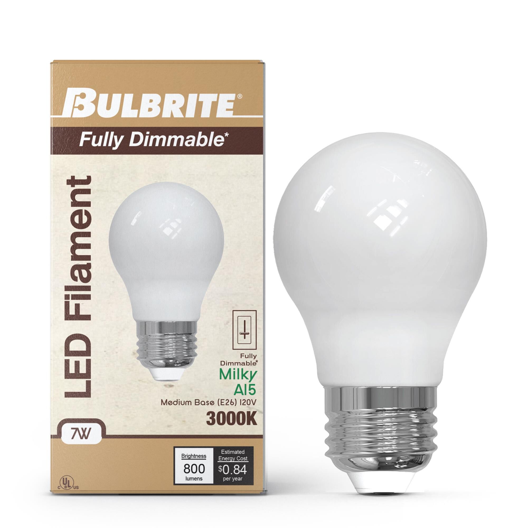 Milky A15 Base E26 3000K LED Light Bulb by Bulbrite