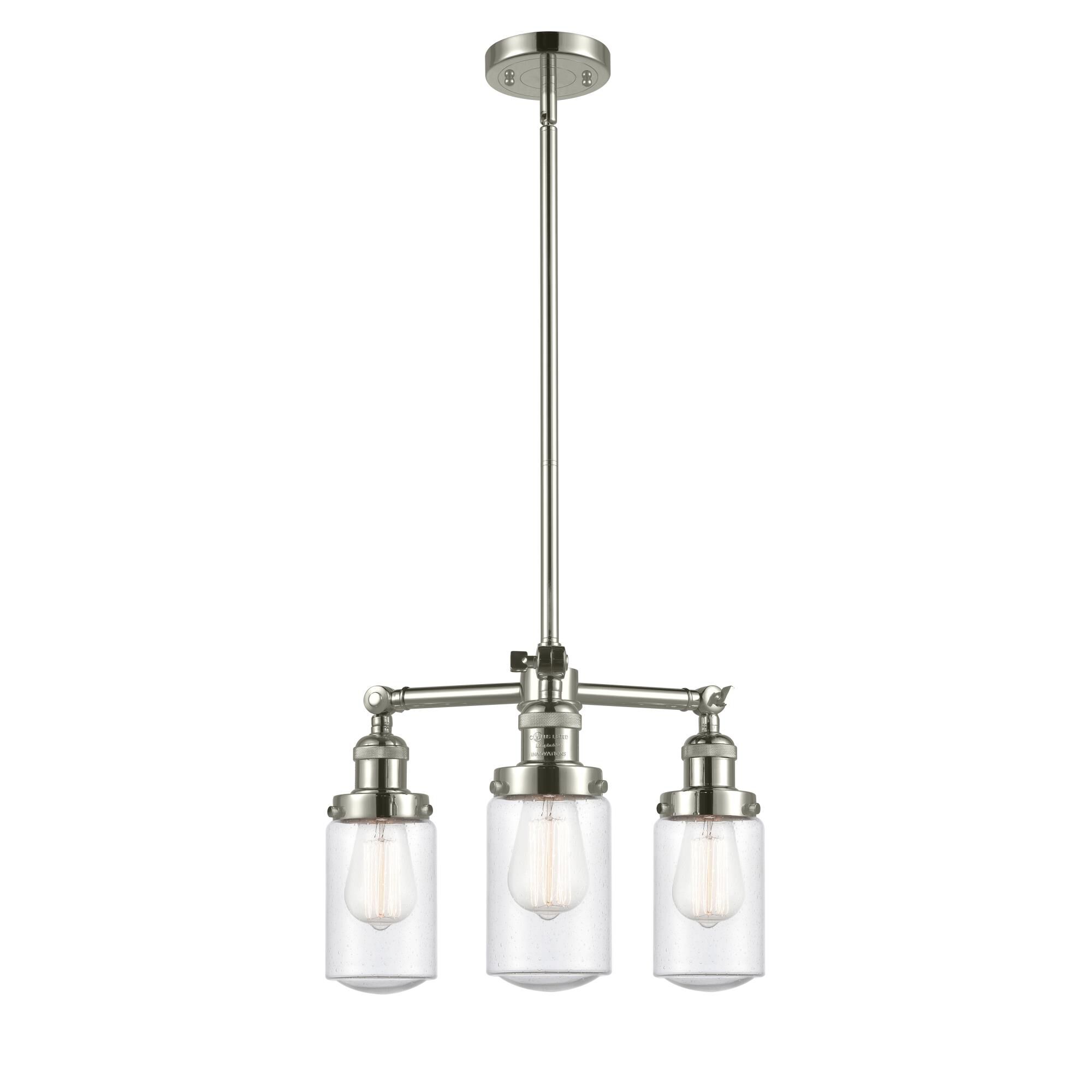 Shown in Polished Nickel finish and Schoolhouse glass and Glass shade