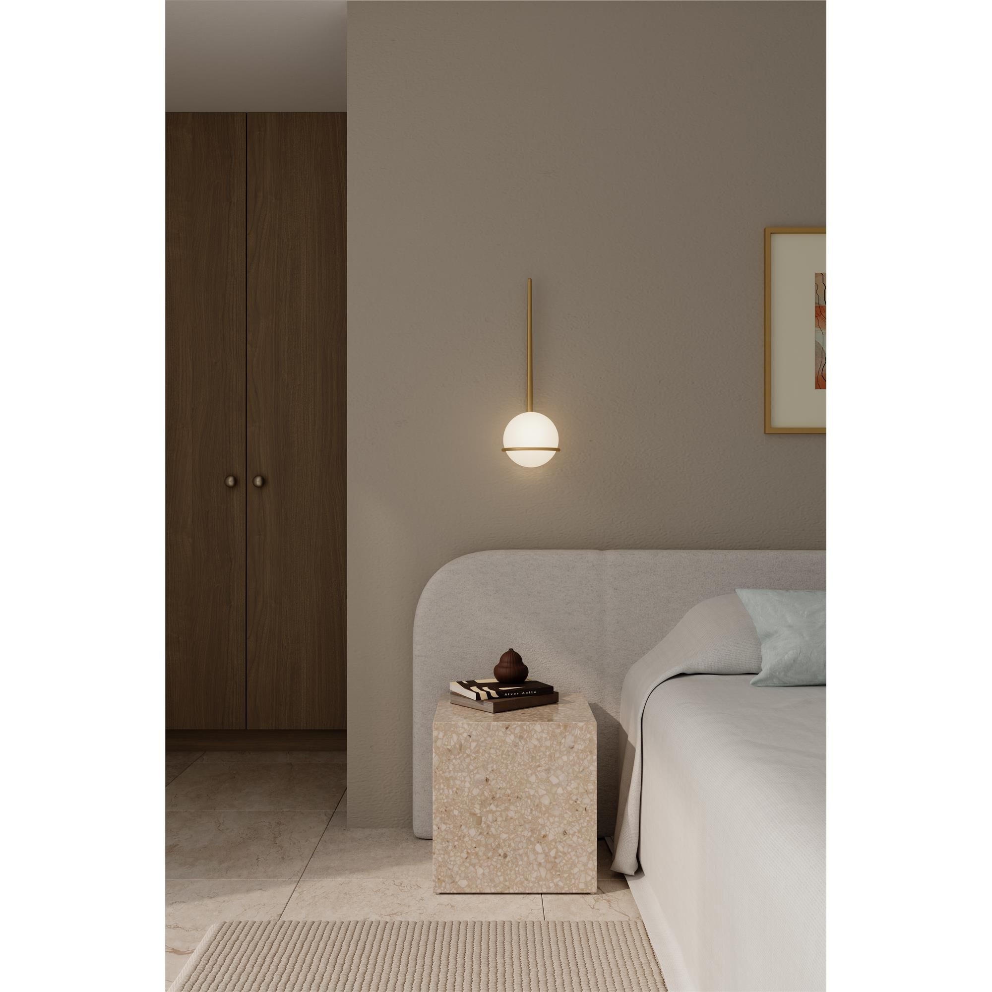 Shown in Legacy Brass finish and Opal glass