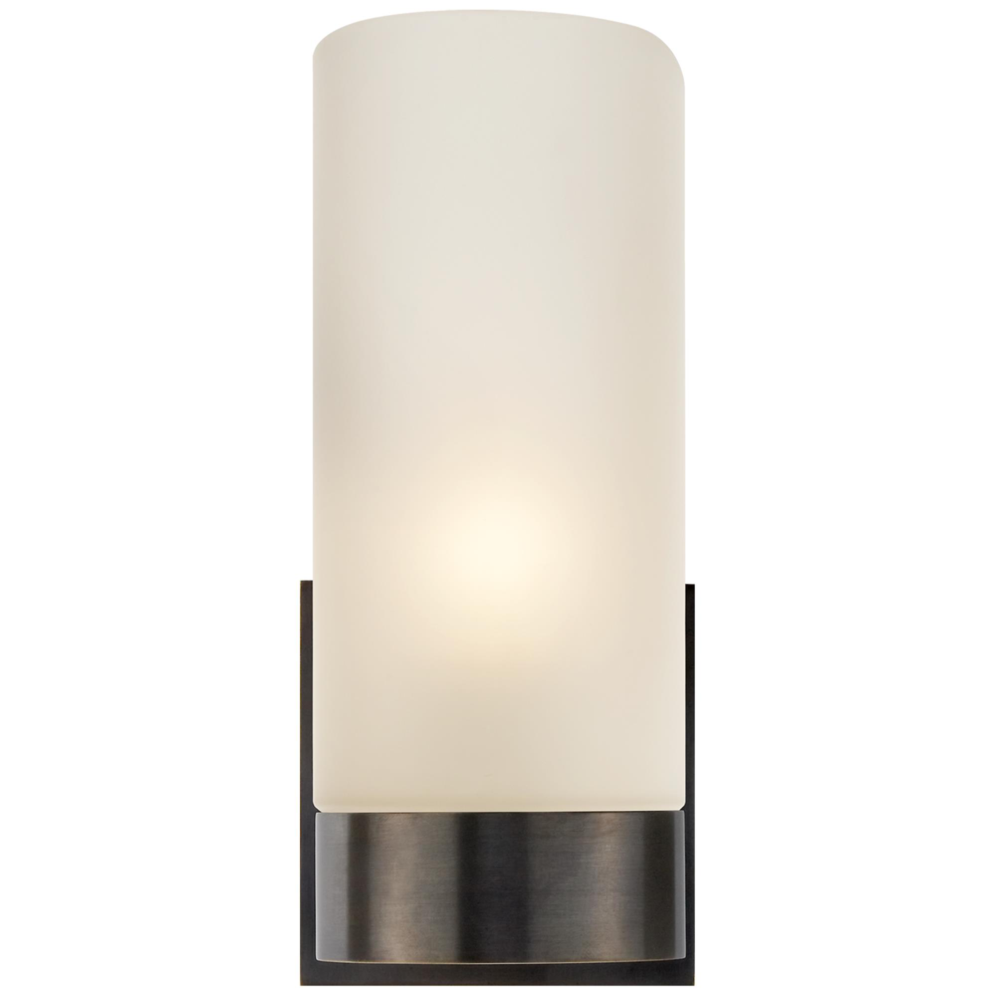 Shown in Bronze finish and Frosted glass