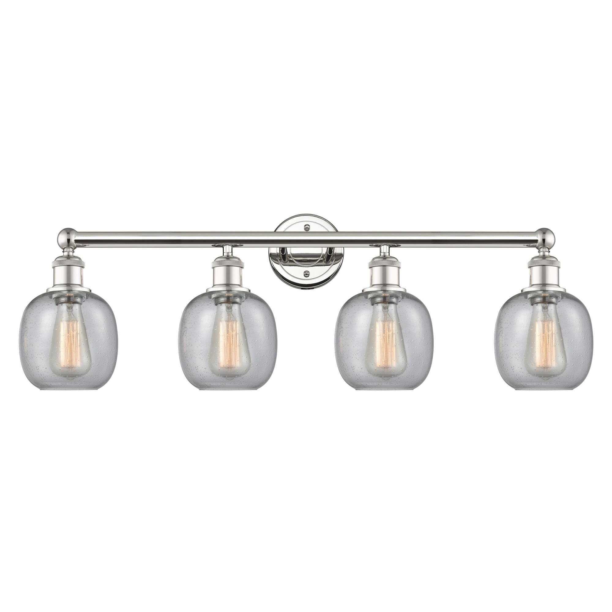 Shown in Polished Nickel finish and Seedy glass