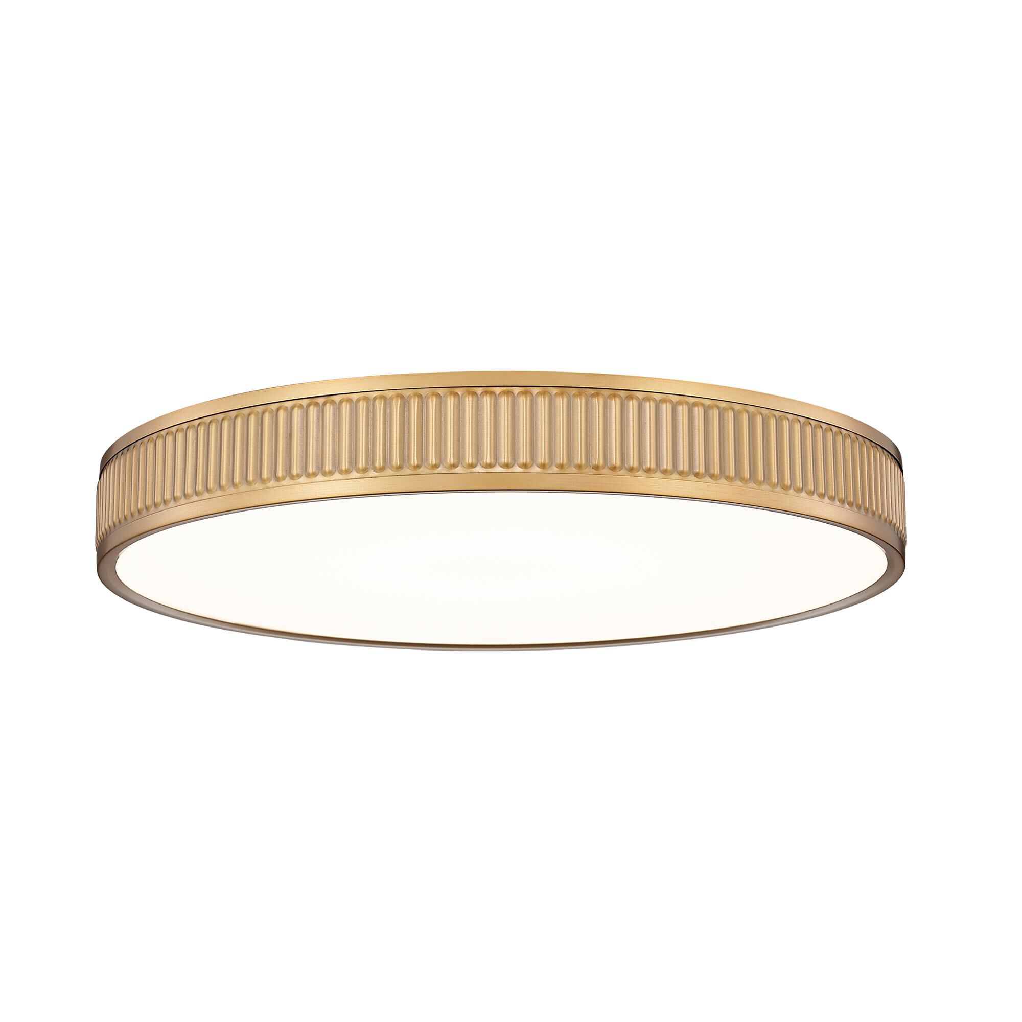 Shown in Modern Gold finish and Frosted glass and Frosted shade
