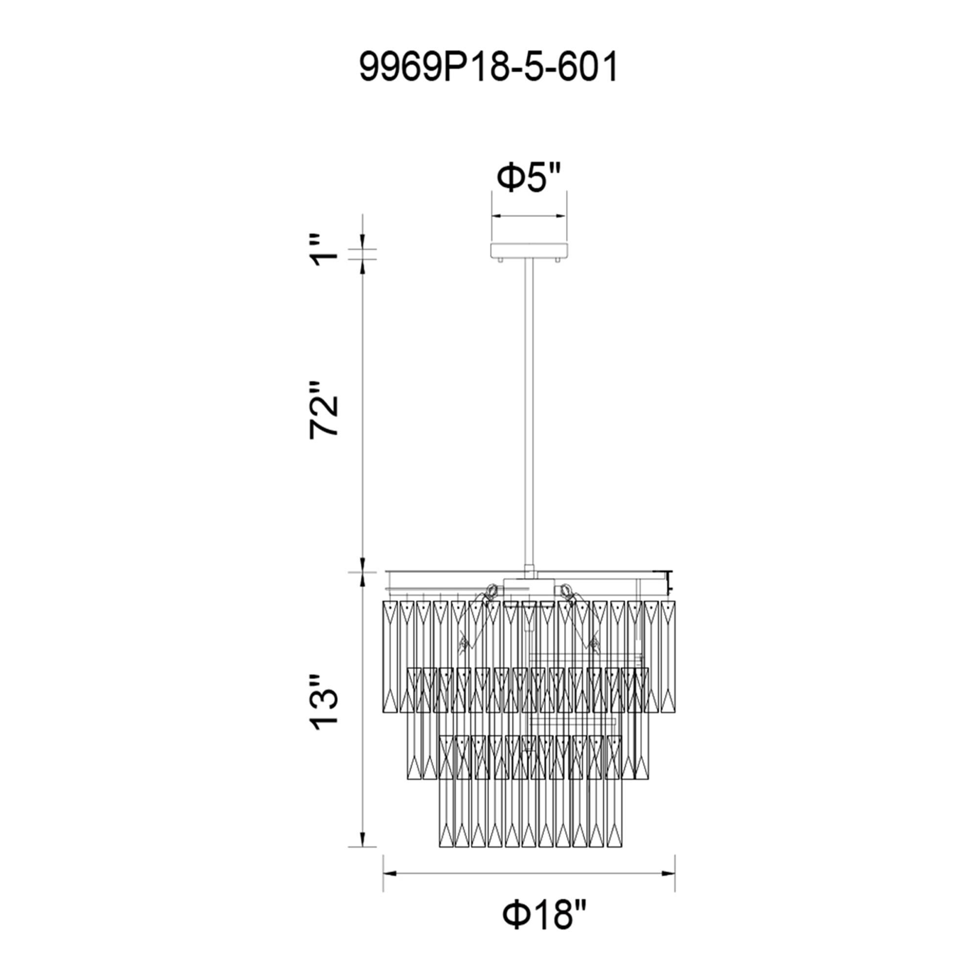 Weiss 18 Inch 5 Light Mini Chandelier by CWI Lighting