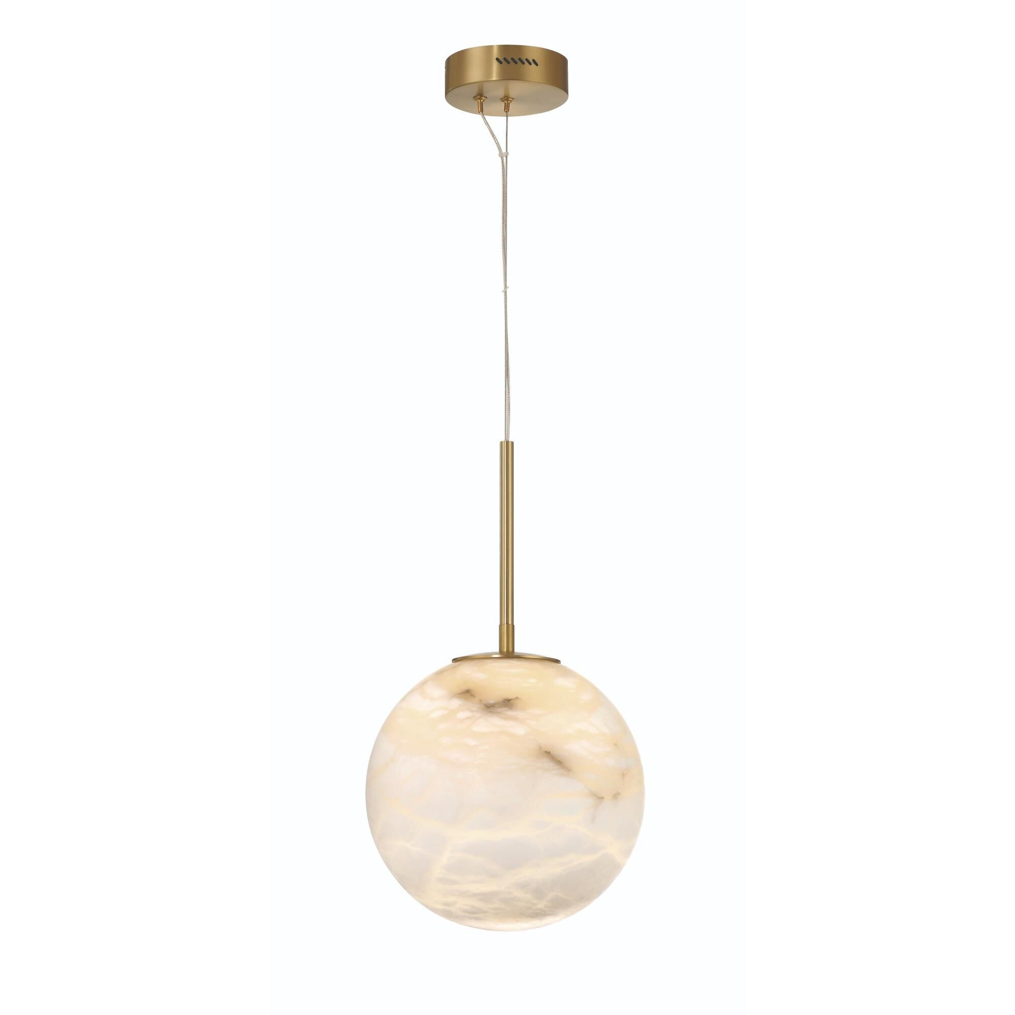 Shown in Gold finish and White Alabaster shade