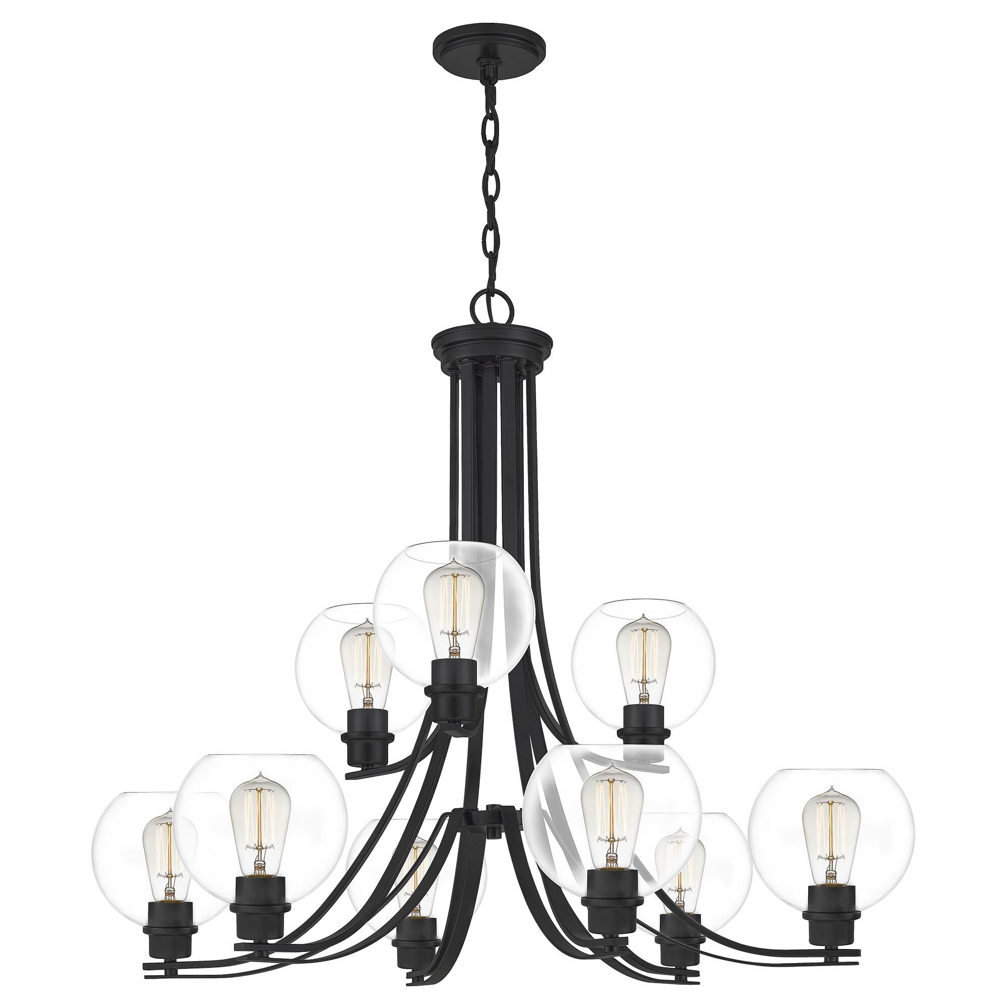 Pruitt 34 Inch 9 Light Chandelier by Quoizel