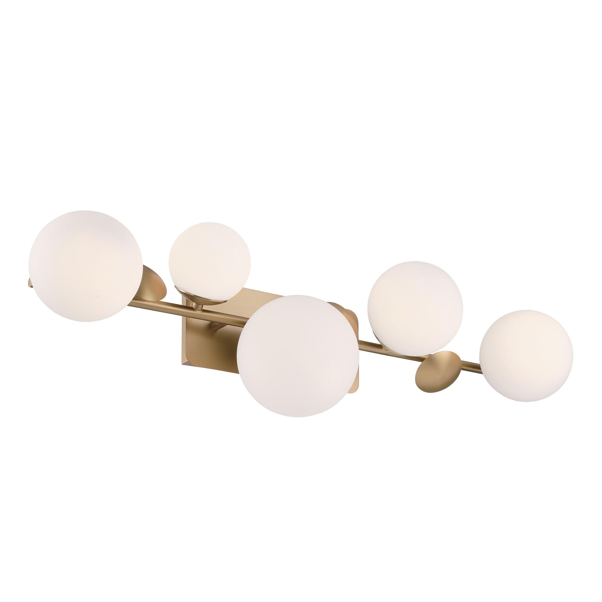 Shown in Gold finish and Opal glass