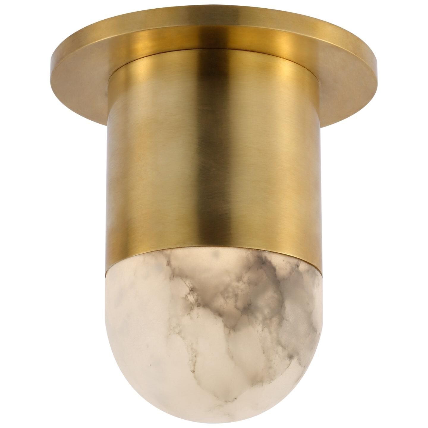 Shown in Antique-Burnished Brass finish and Alabaster glass