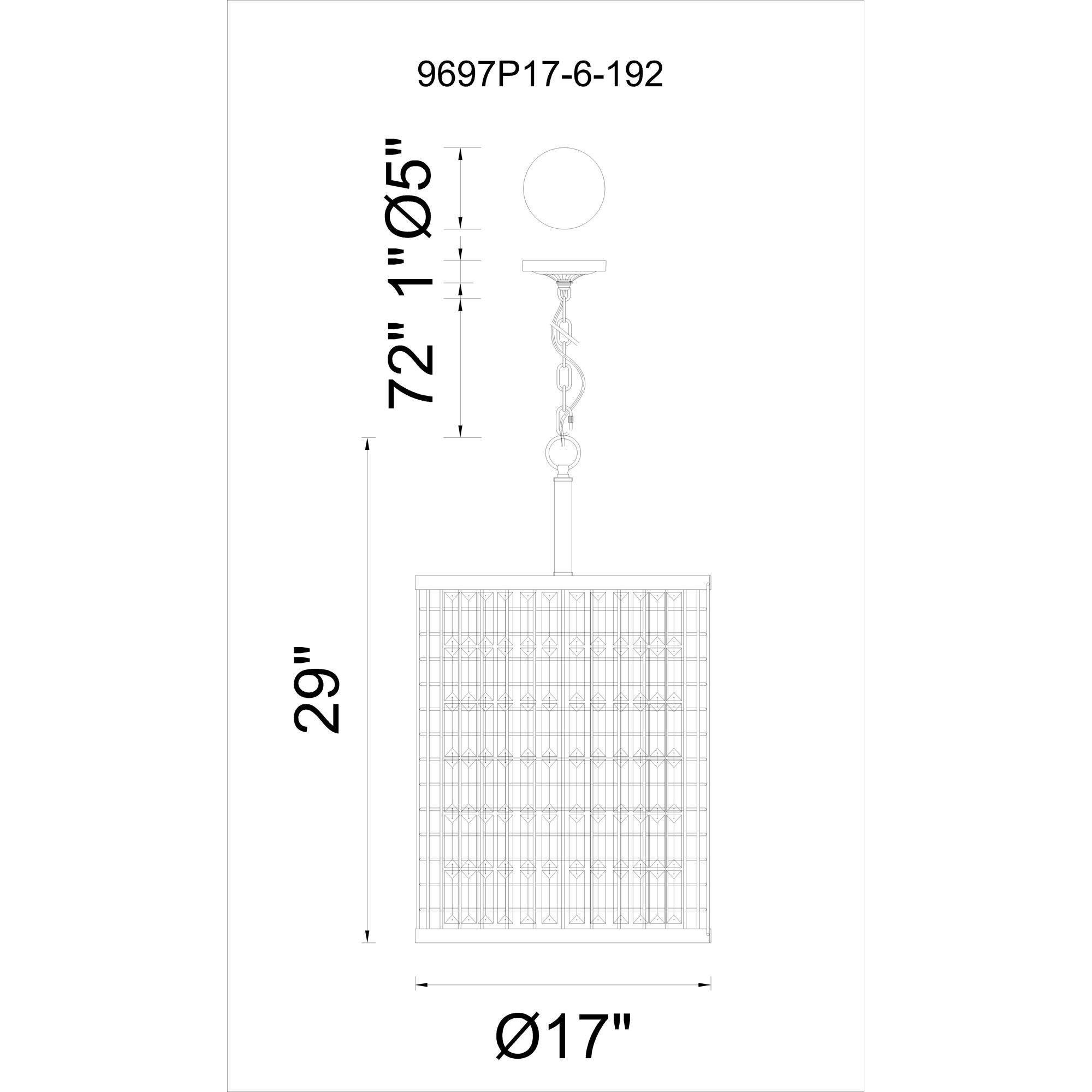 Meghna 17 Inch 6 Light Mini Chandelier by CWI Lighting