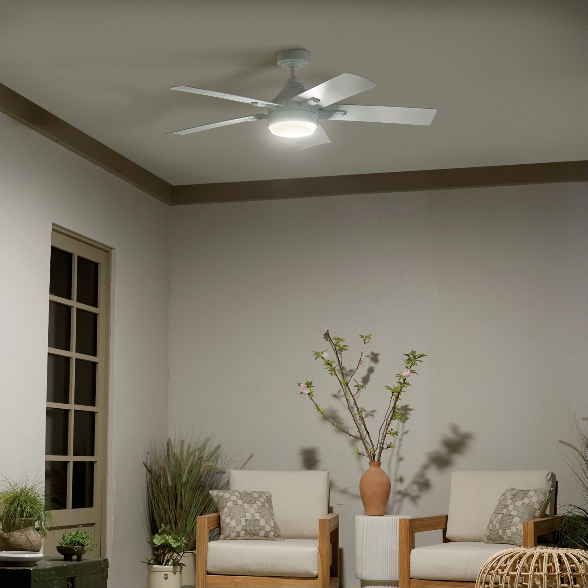 Tide Outdoor Rated 52 Inch Ceiling Fan with Light Kit by Kichler Lighting
