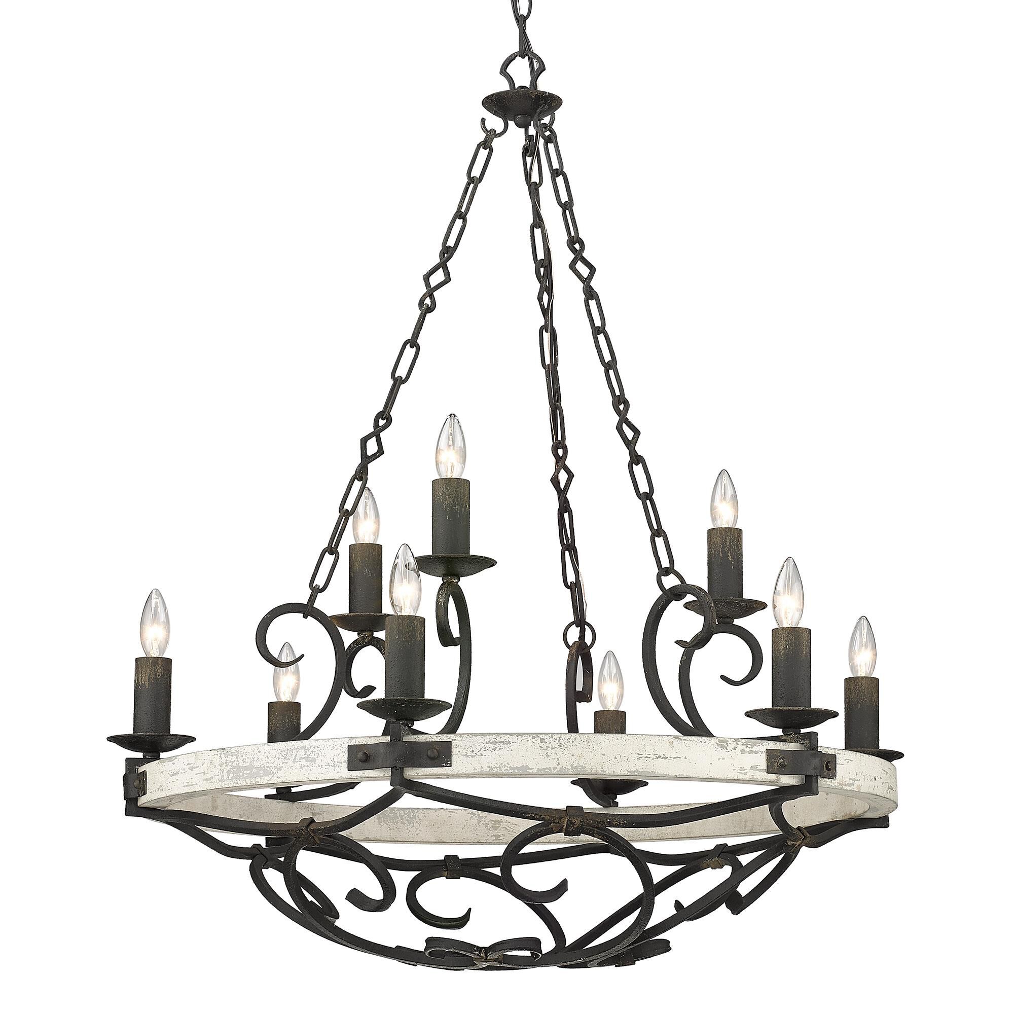 Madera 34 Inch 9 Light Chandelier by Golden Lighting