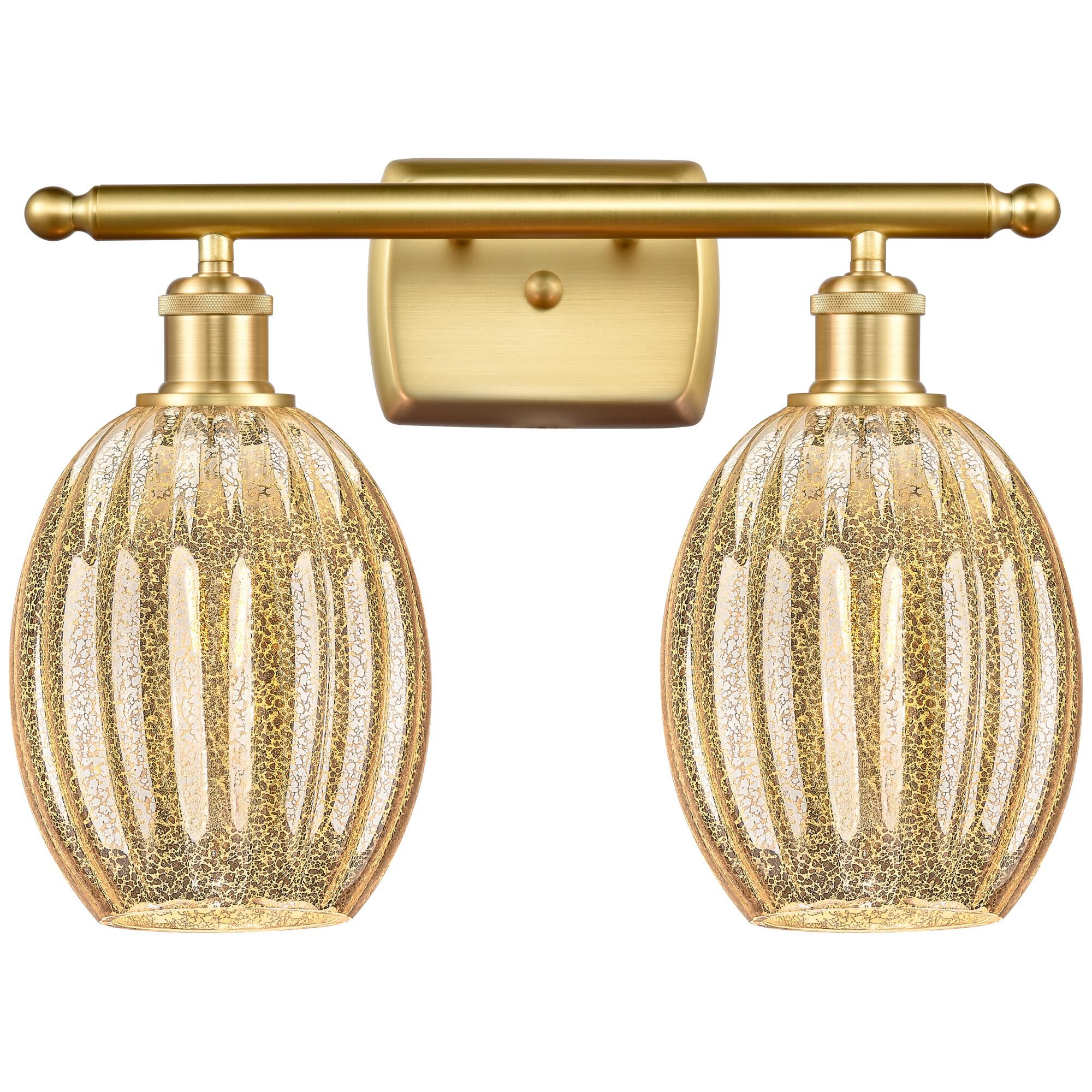 Shown in Satin Gold finish and Mercury glass