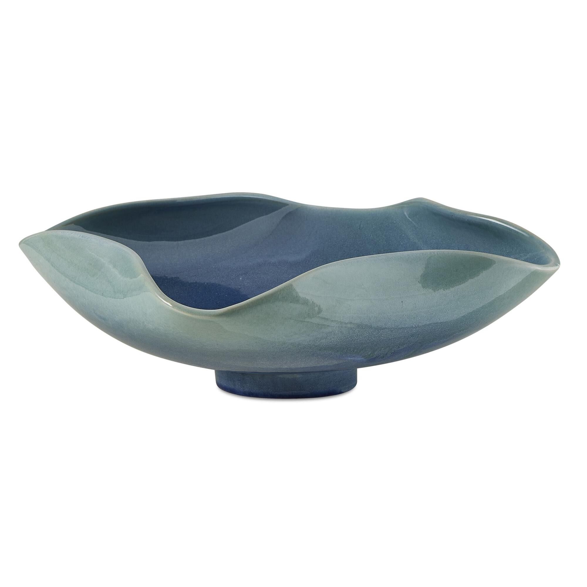 Grace Feyock Blue Lagoon 14 Inch Bowl by Uttermost