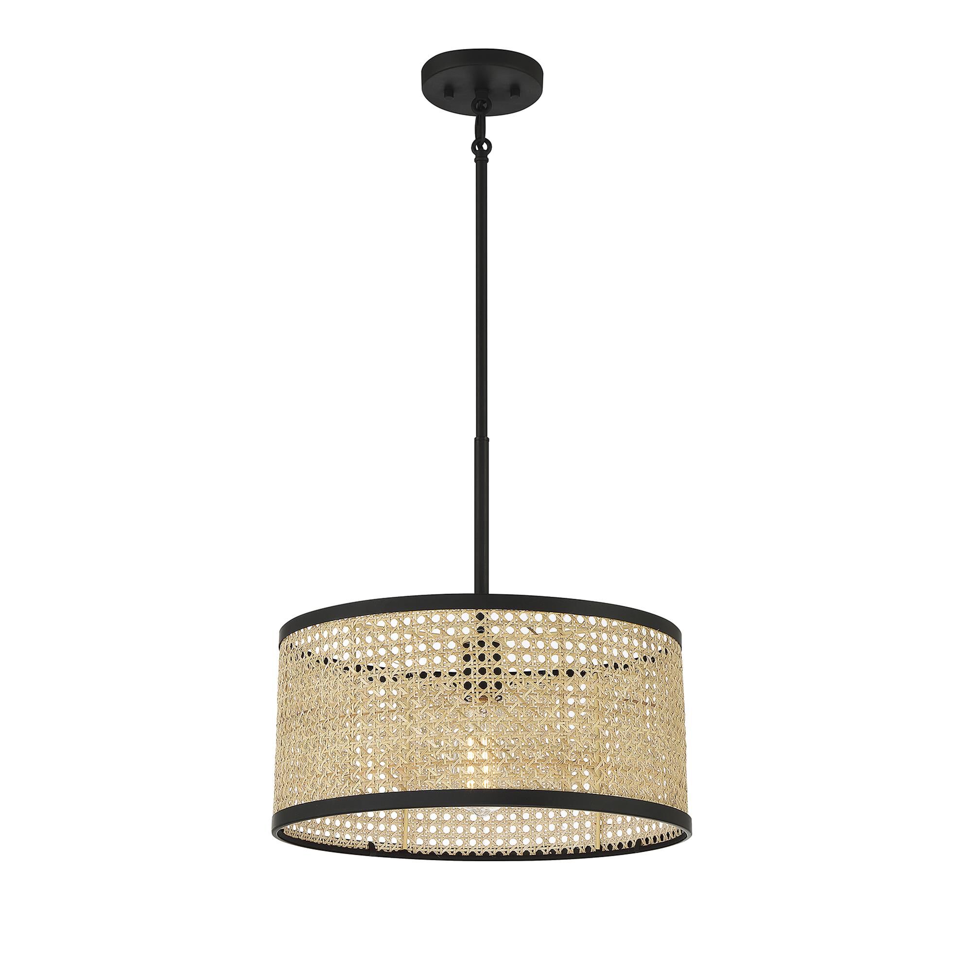 Shown in Natural Cane with Matte Black finish and Natural Cane shade
