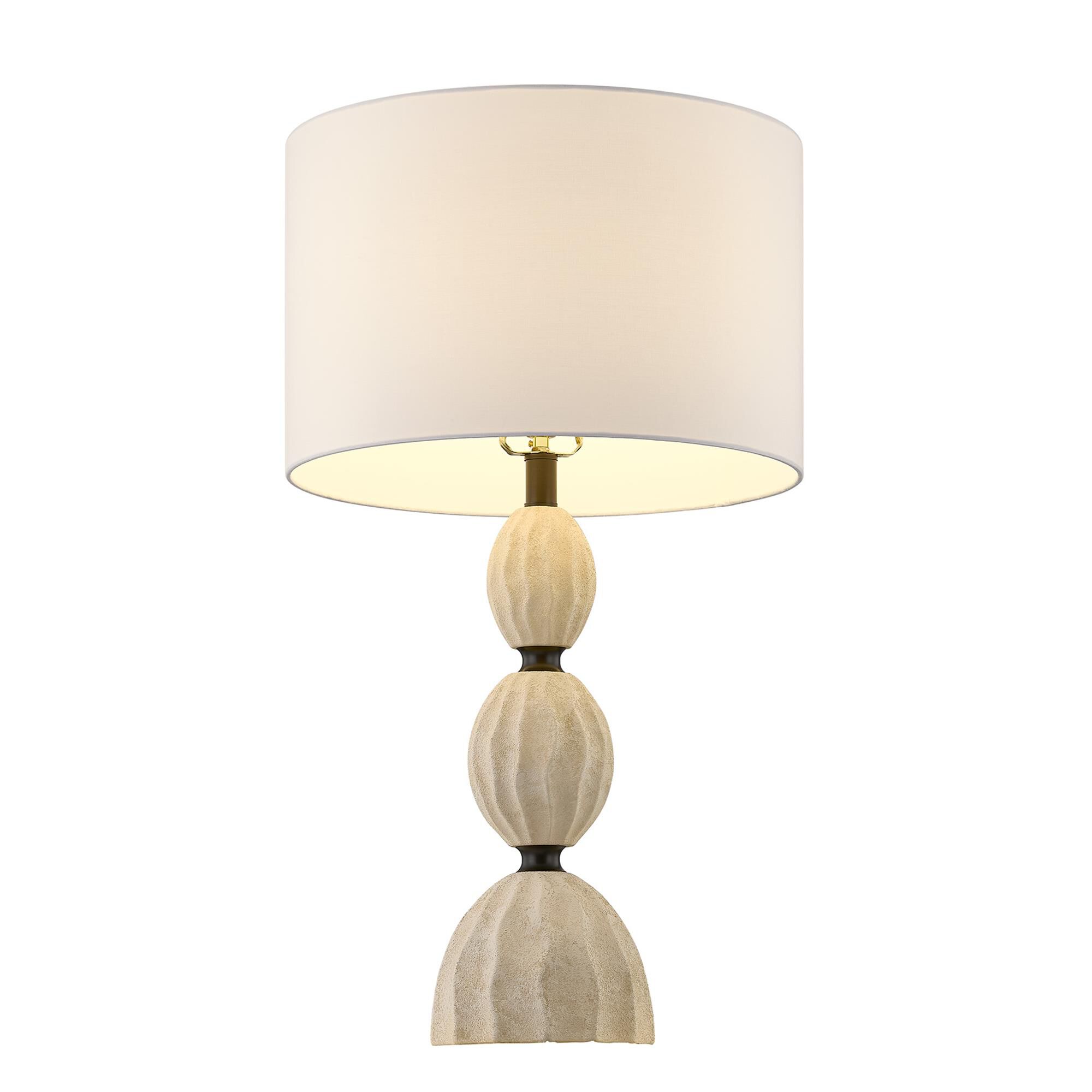 Shown in Mediterranean Bronze finish and White Fabric shade