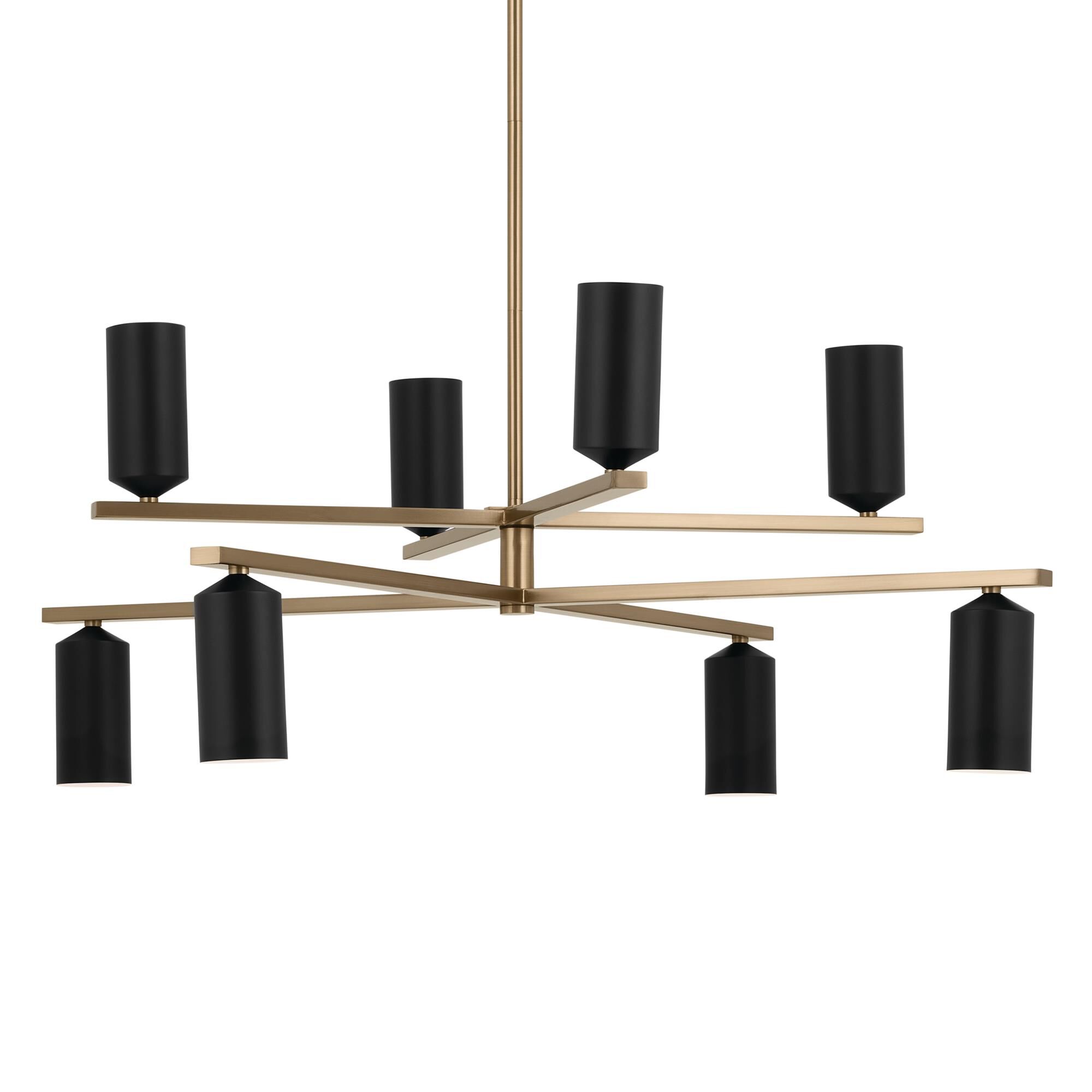 Shown in Champagne Bronze with Black finish and Metal and Cylinder shade