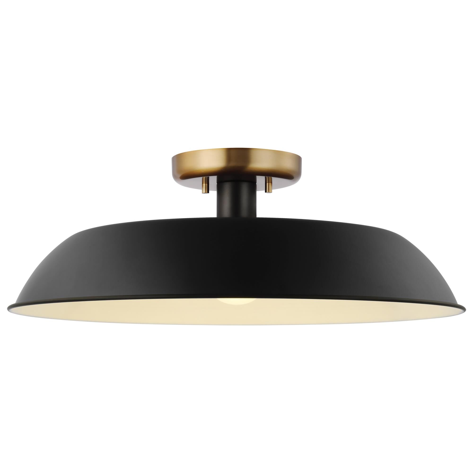 Shown in Matte Black and Burnished Brass finish