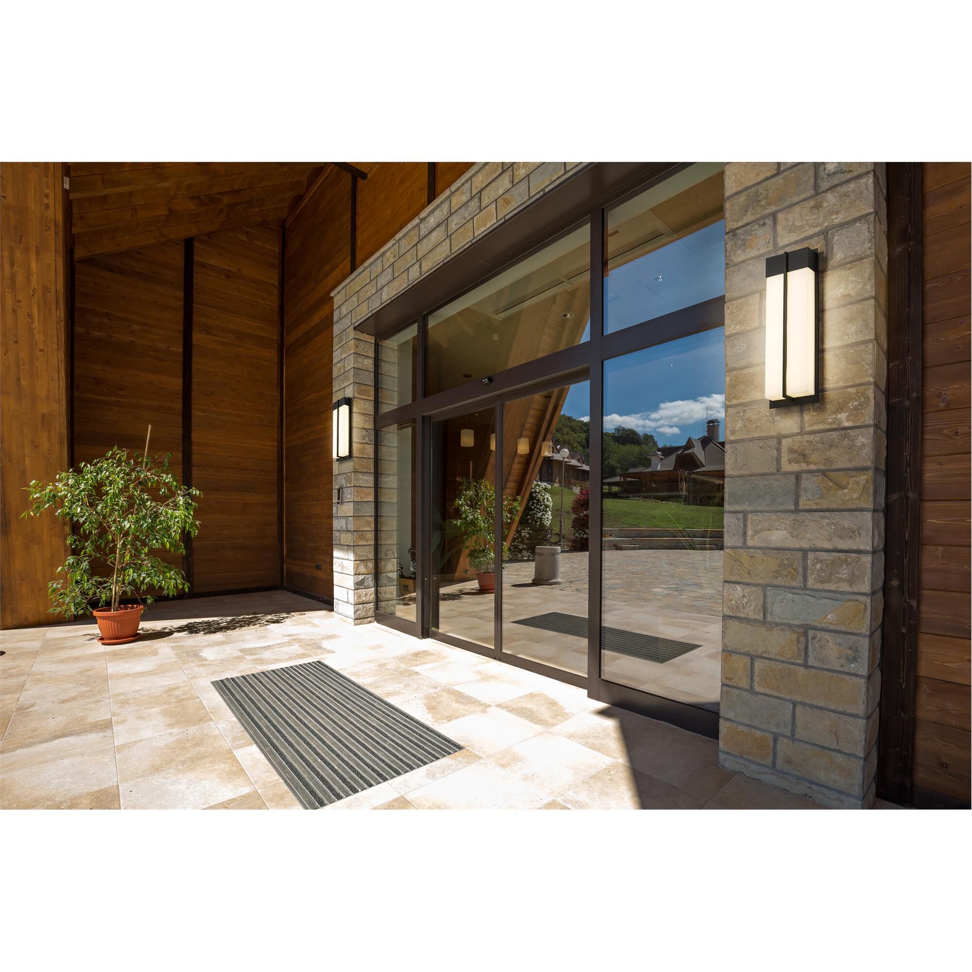 Shown in Black finish and Gloss Opal glass and Gloss Opal shade