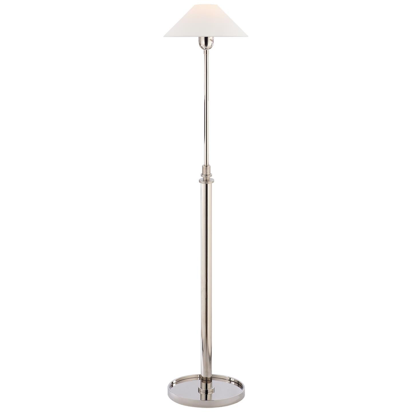 Shown in Polished Nickel finish and Linen shade