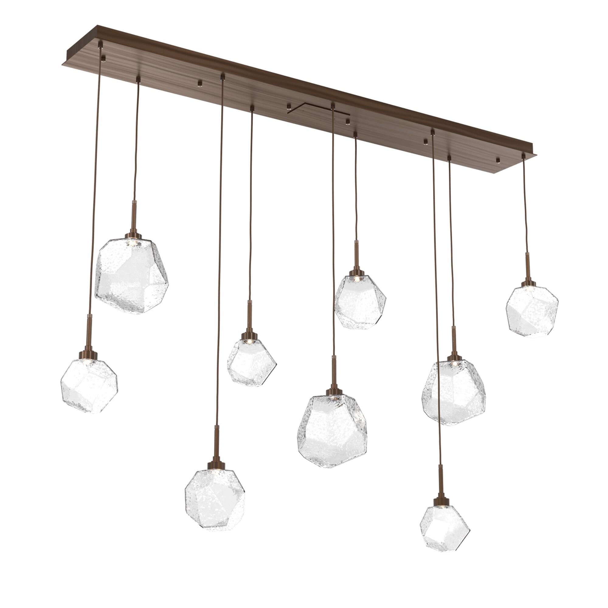 Shown in Burnished Brass finish and Clear glass